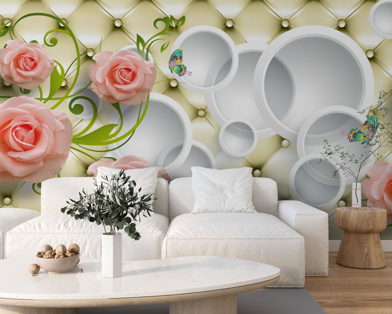 Papier peint le bouton de rose rose est magnifique