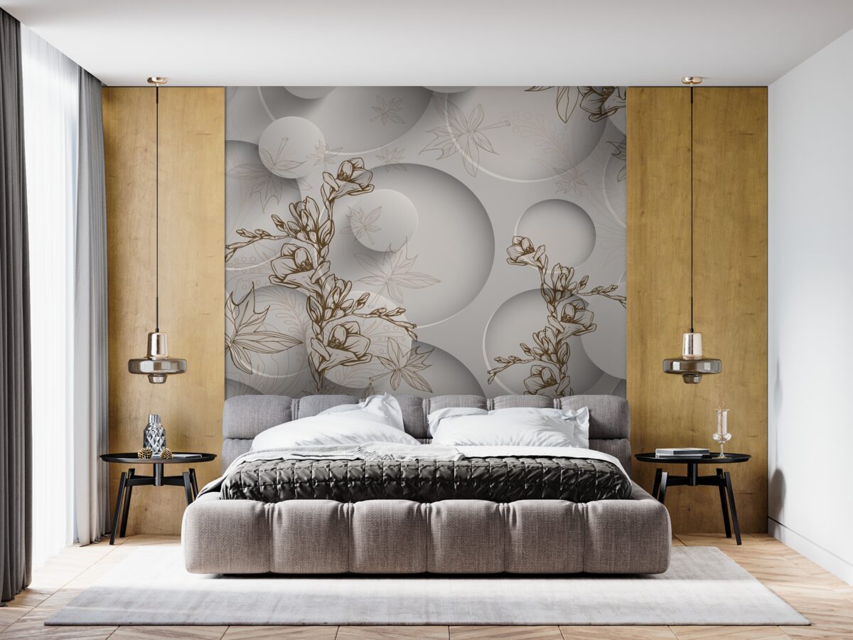 Papier peint Les magnolias sont blancs et de forme ronde