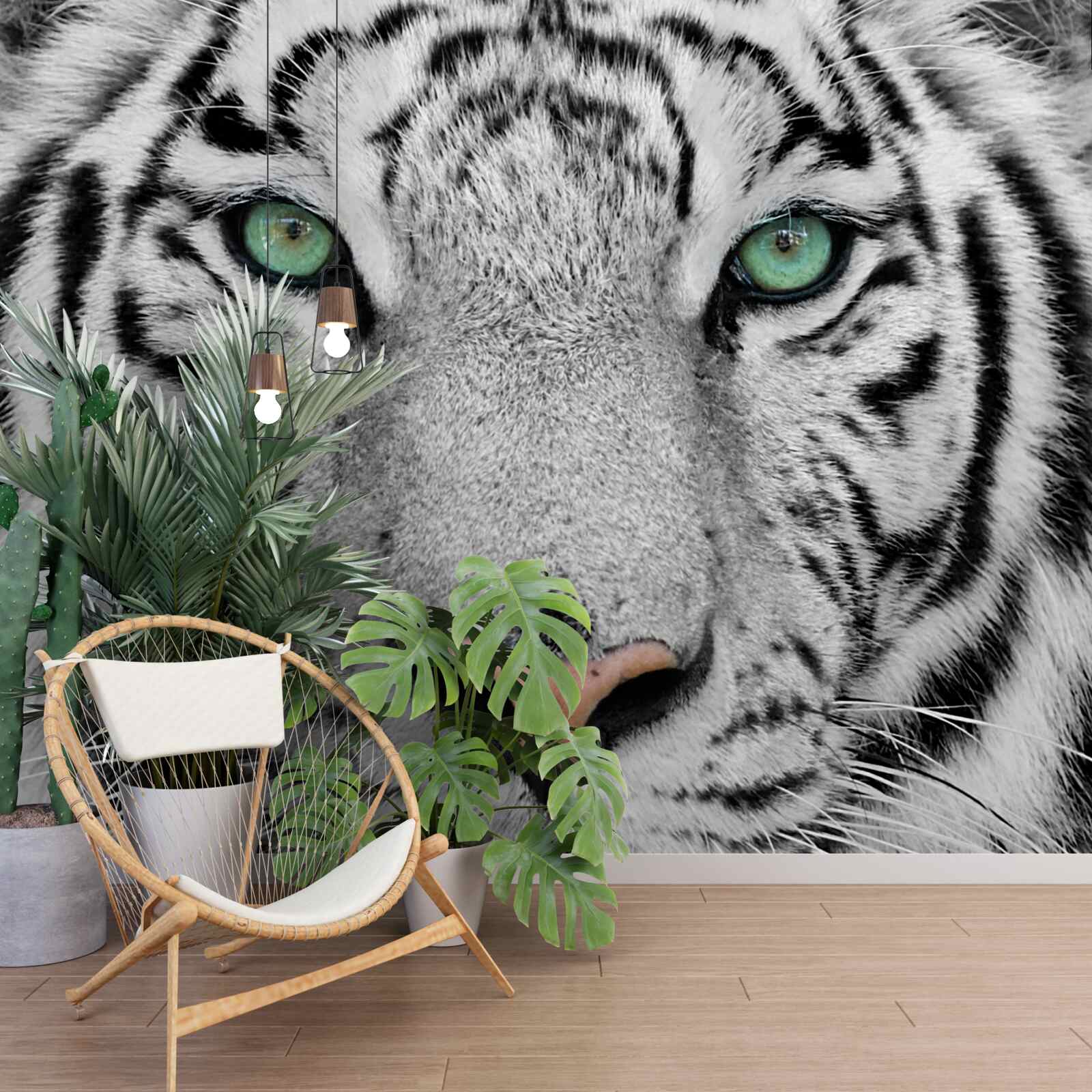 Papier peint le magnifique tigre blanc