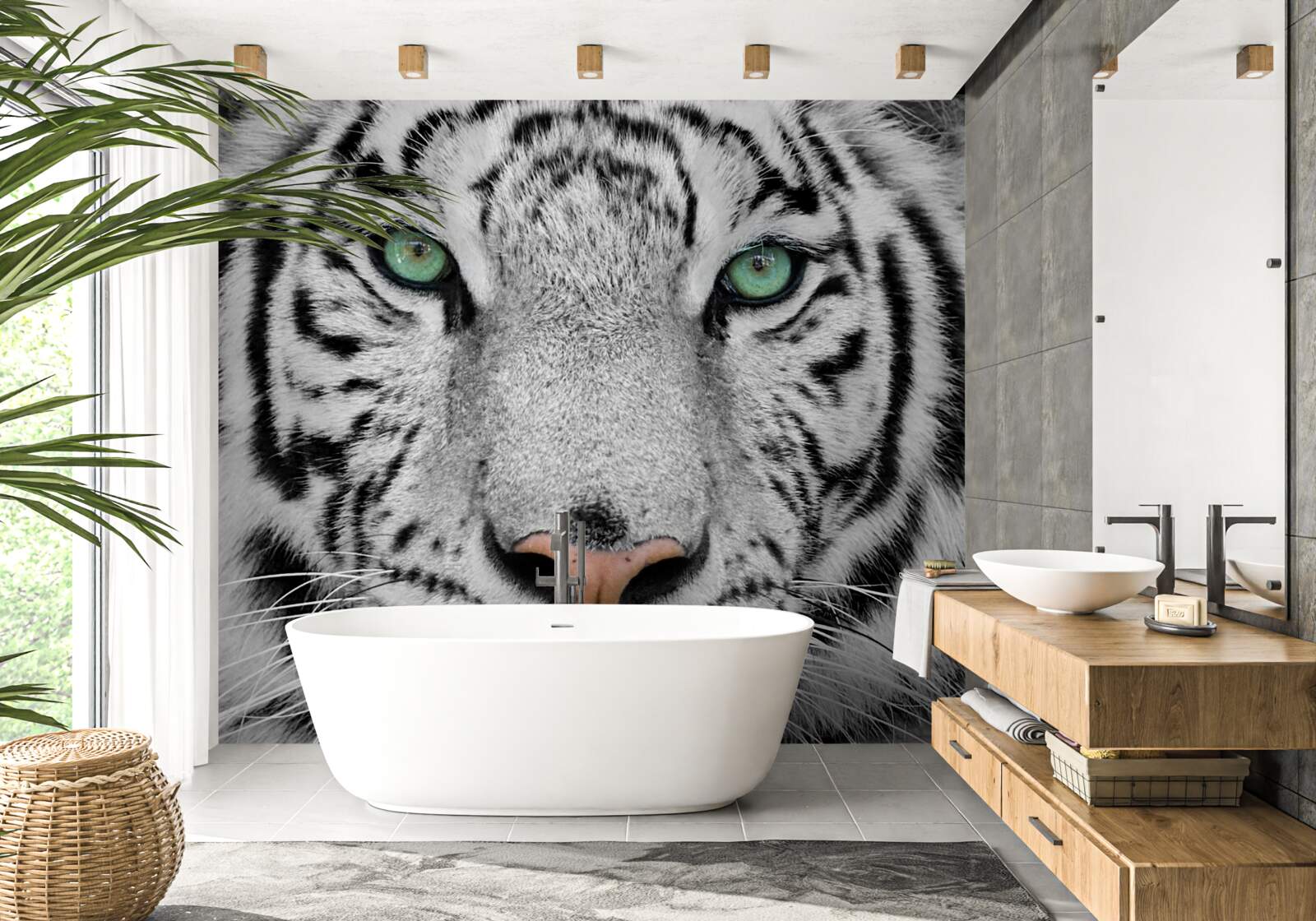 Papier peint le magnifique tigre blanc