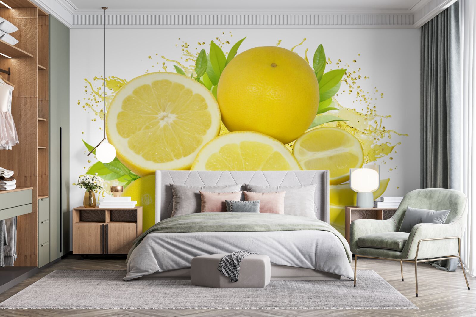 Papier peint des citrons délicieusement légers