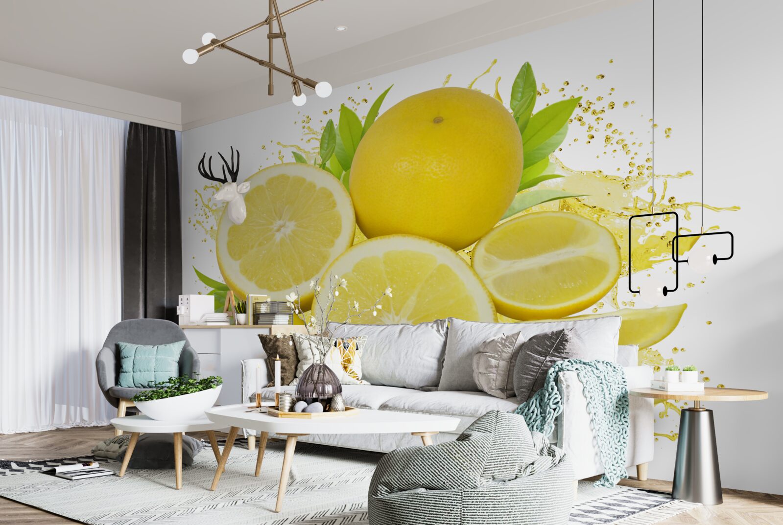 Papier peint des citrons délicieusement légers