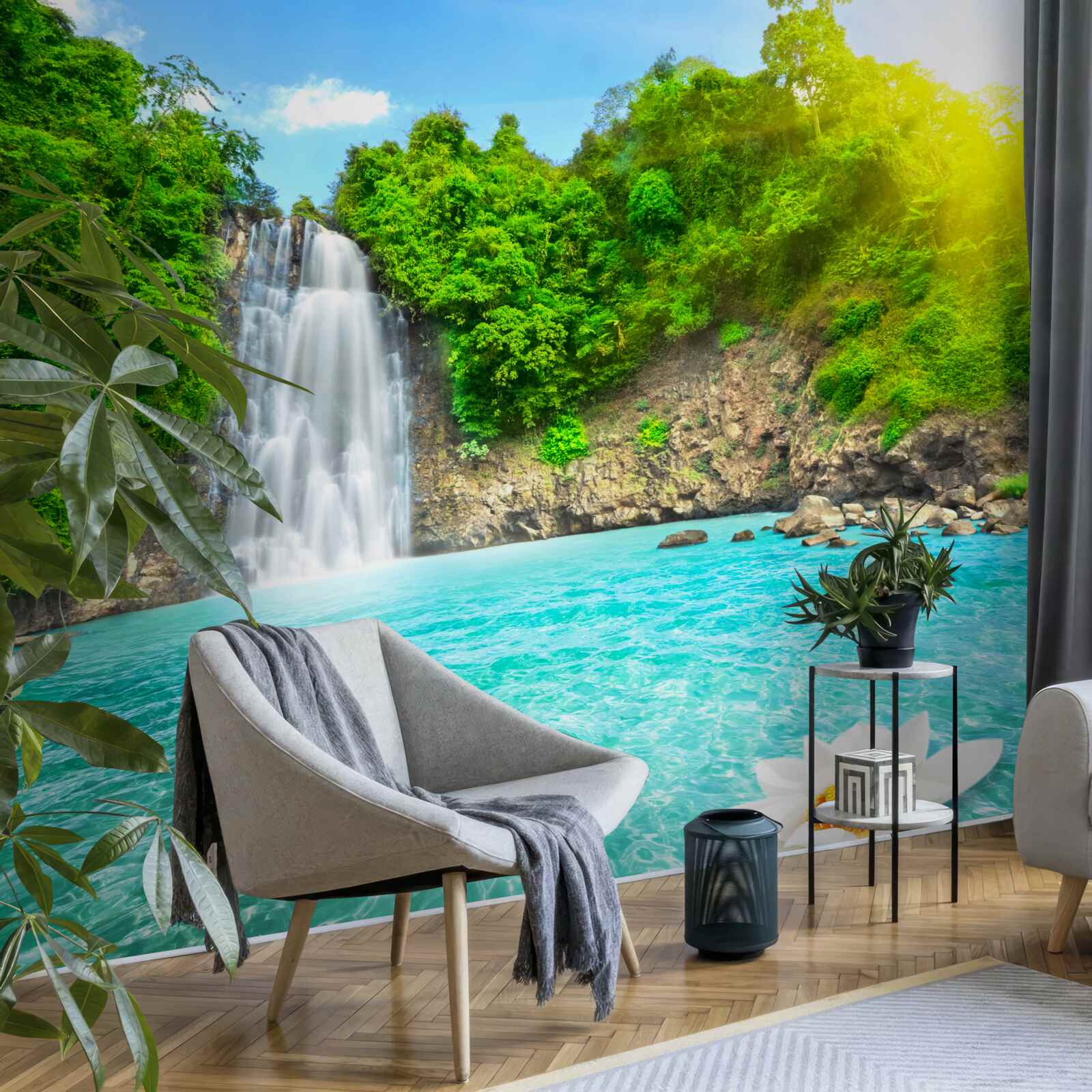 Papier peint les eaux de la cascade sont cristallines
