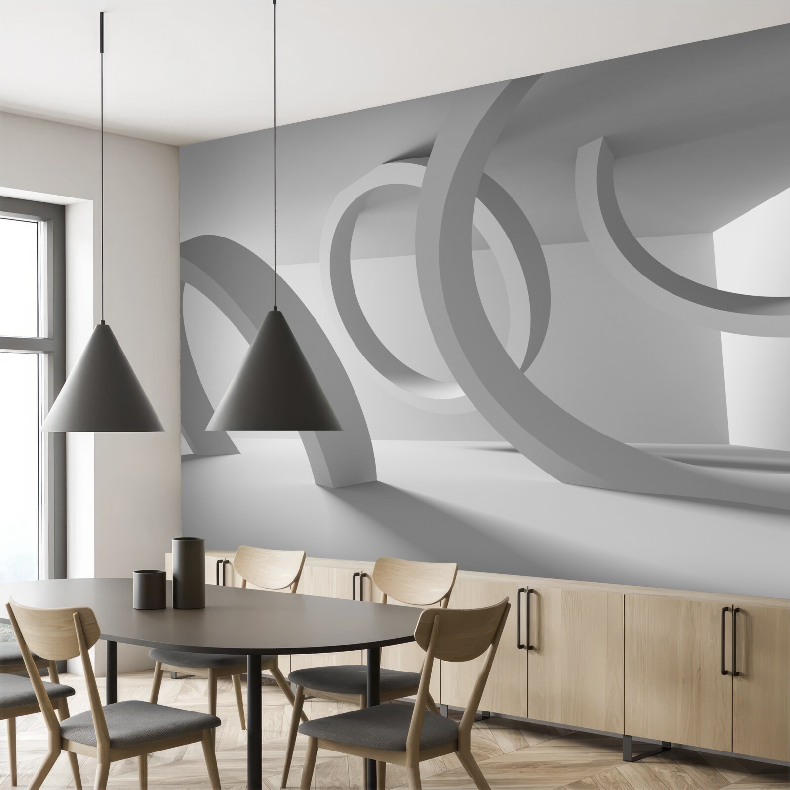 Papier peint Arcs de cercle totaux