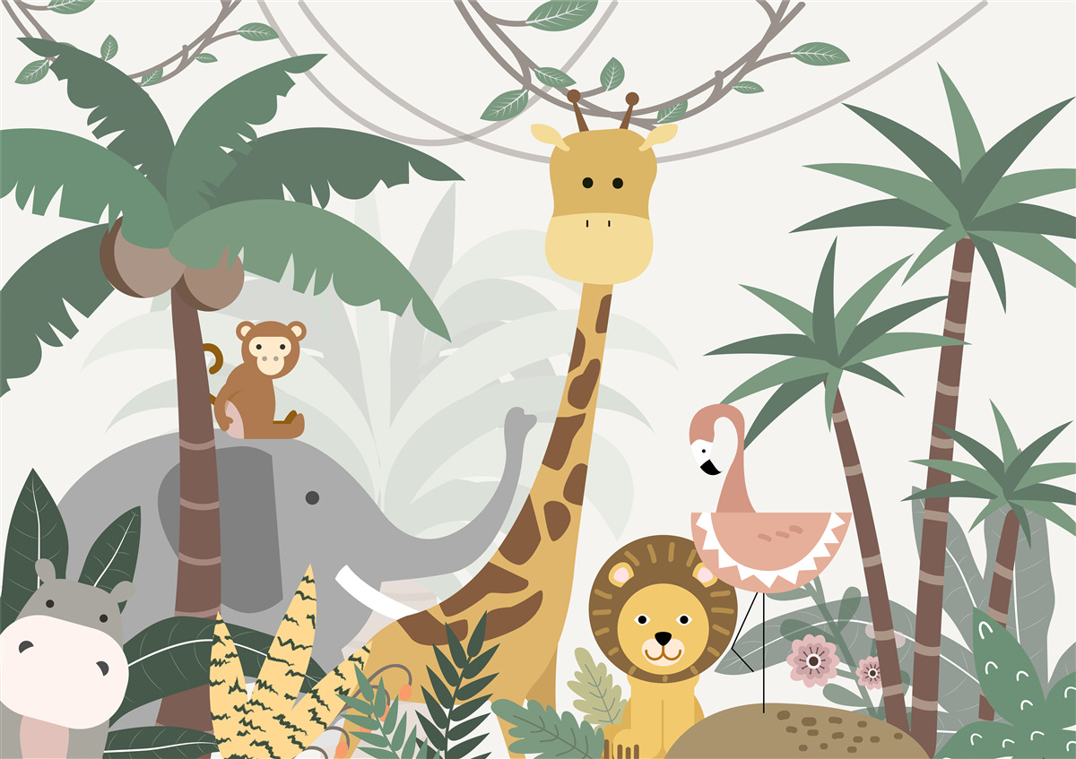 Papier peint voyage animé de la faune et de la flore