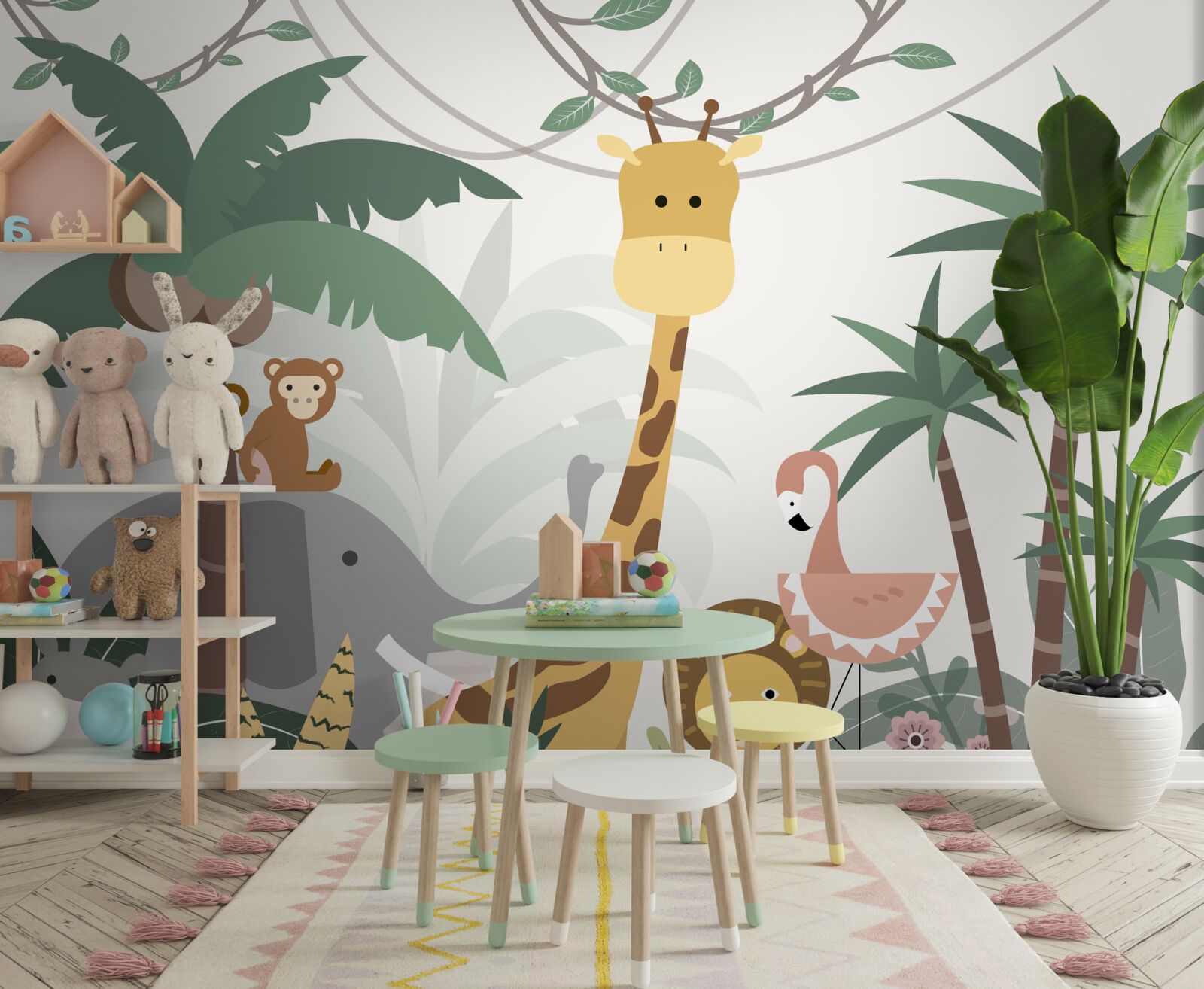 Papier peint voyage animé de la faune et de la flore