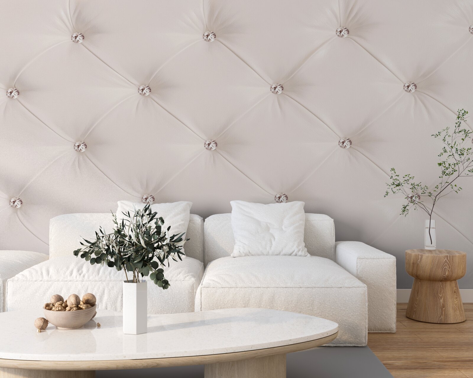Papier peint cuir écologique rose perle