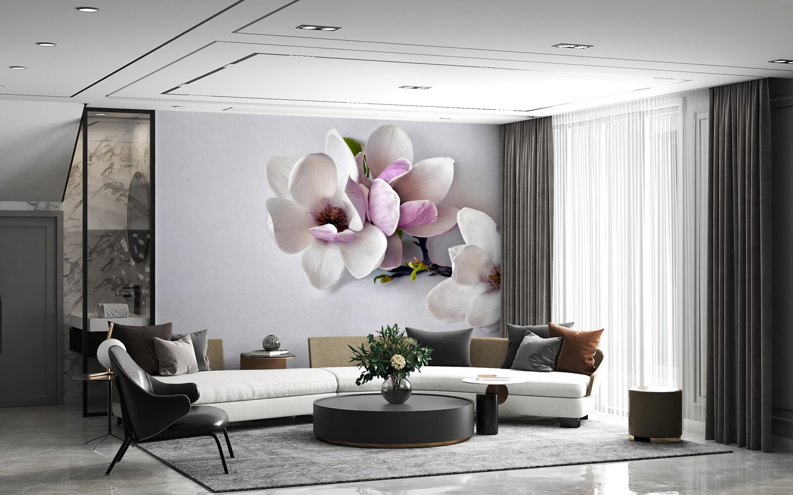 Papier peint des fleurs d'une incroyable beauté et de grande taille