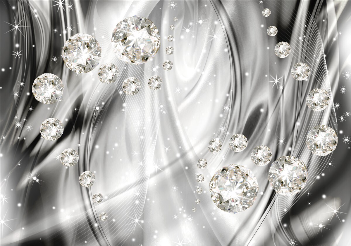 Papier peint diamants sur soie d'albâtre