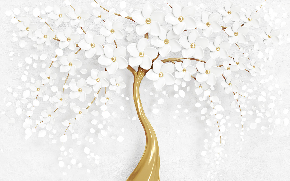 Papier peint les fleurs blanches ont déjà fleuri sur l'arbre