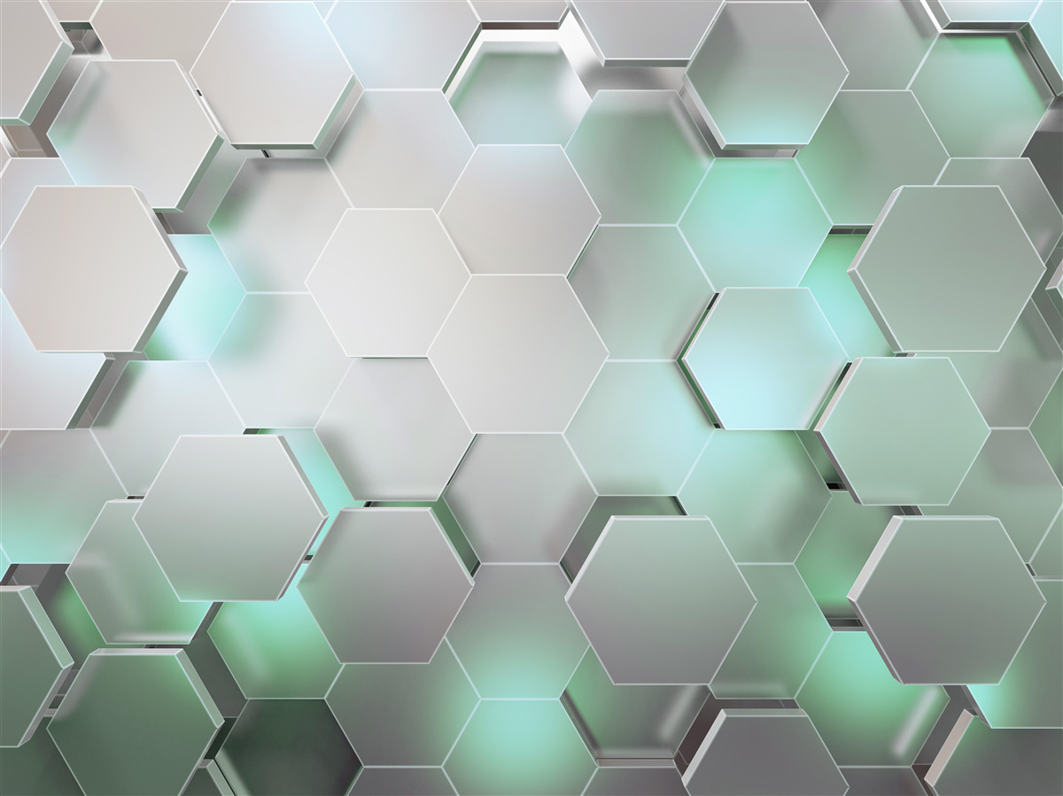 Papier peint cellules hexagonales avec effet de lumière