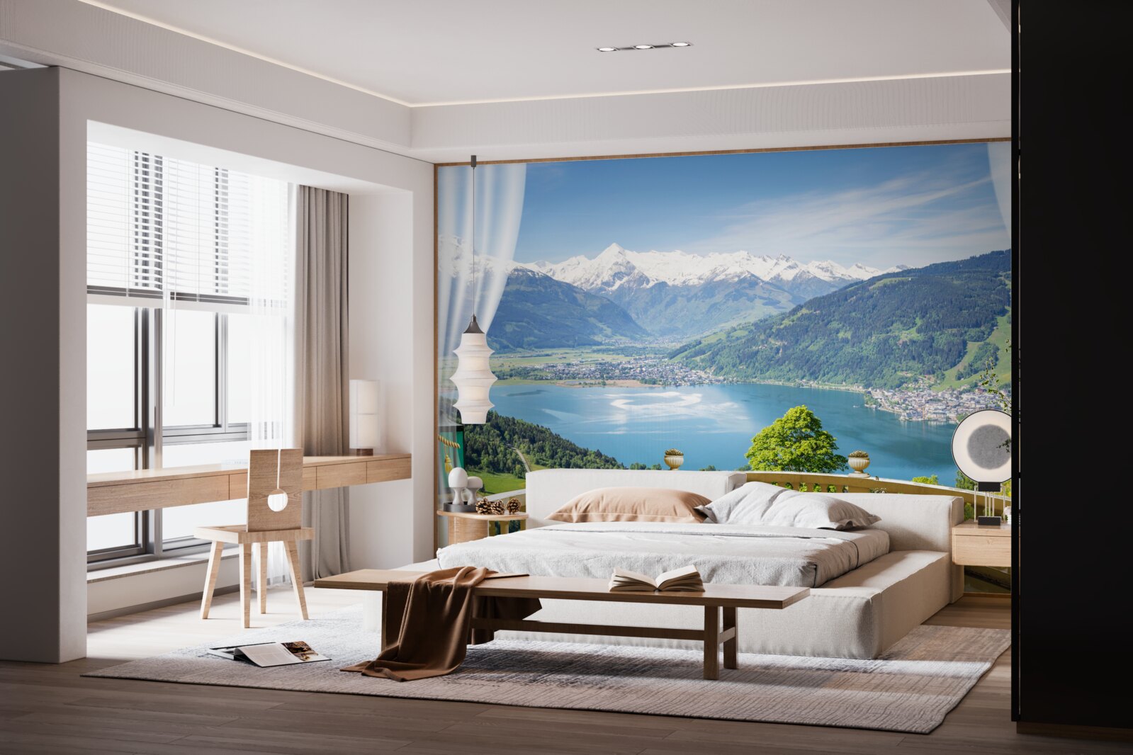 Papier peint balcon confortable avec un panorama magnifique