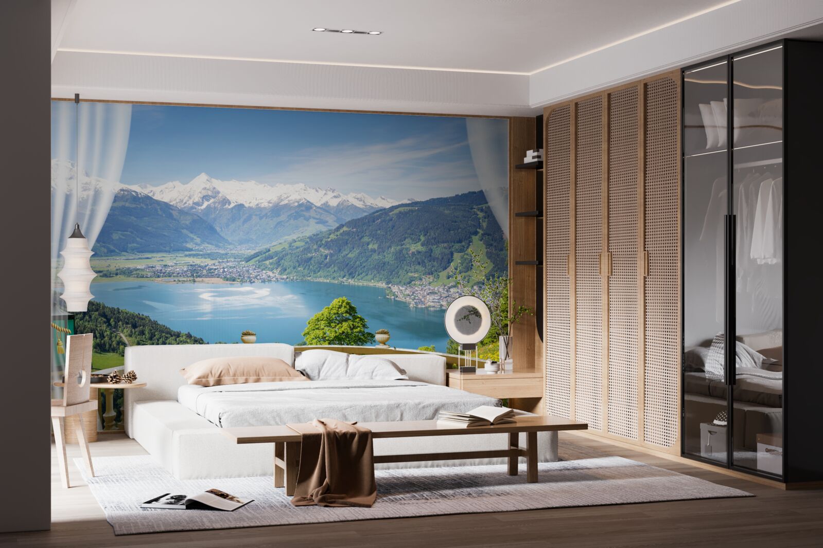 Papier peint balcon confortable avec un panorama magnifique