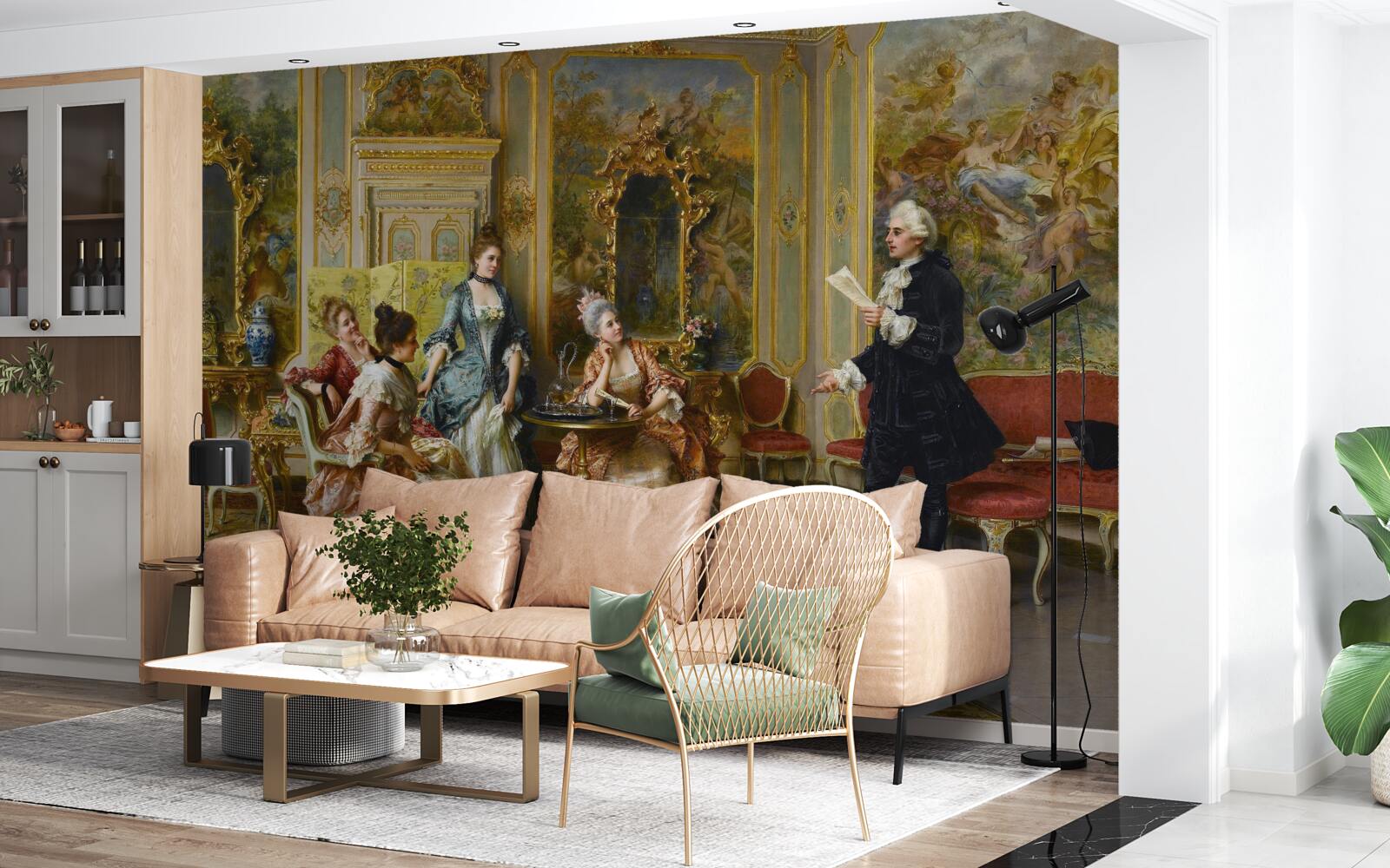 Papier peint l'admiration des dames pour leur passion de la lecture de la poésie