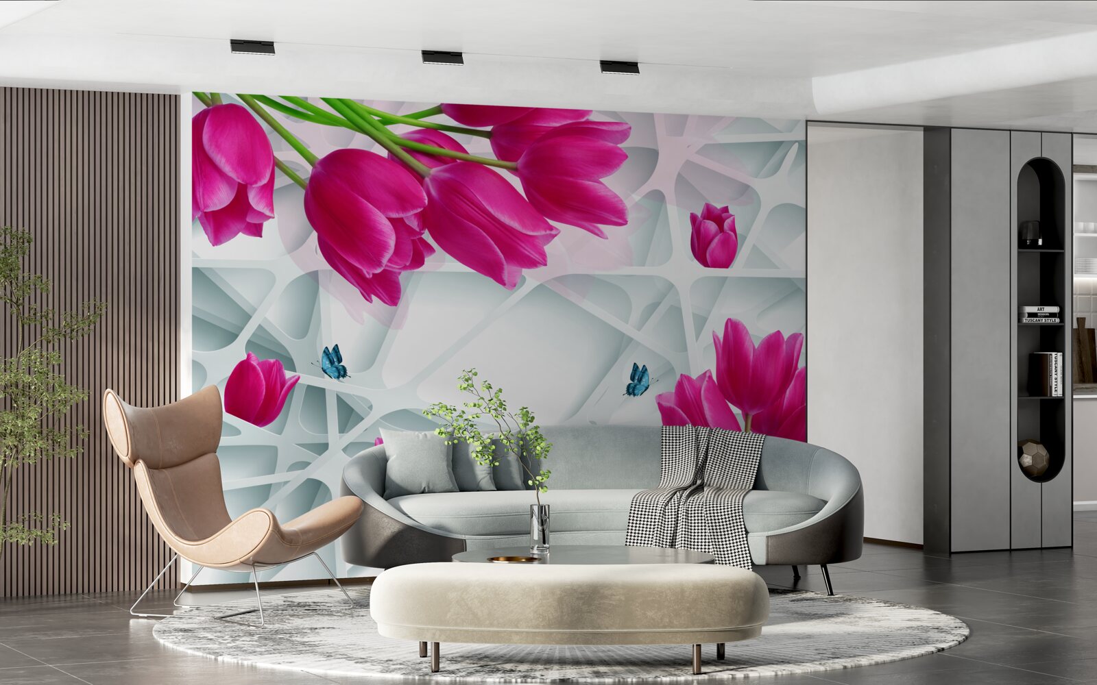 Papier peint magnifiques bourgeons de tulipes roses