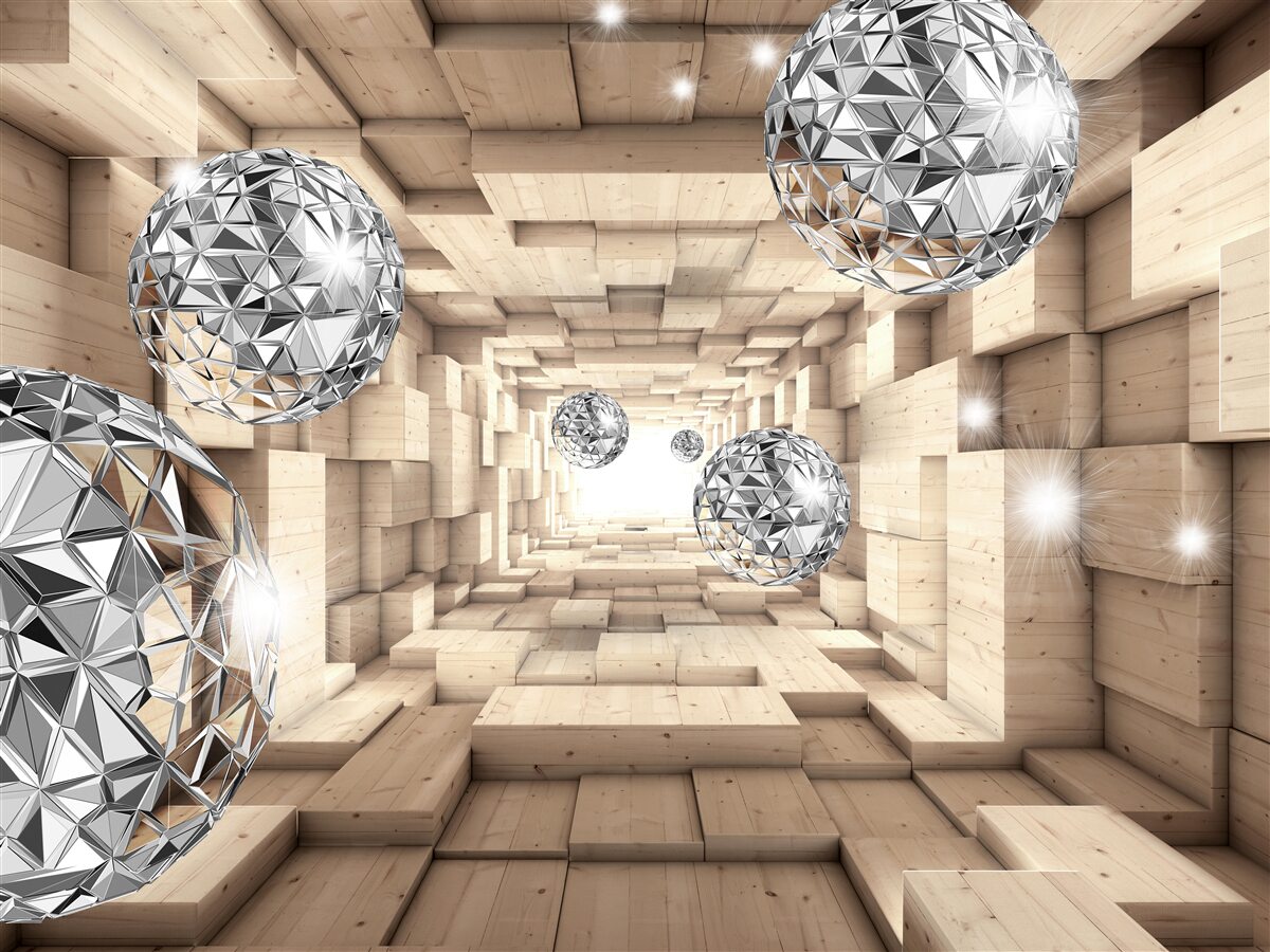 Papier peint des balles d'argent dans le passage du bronze