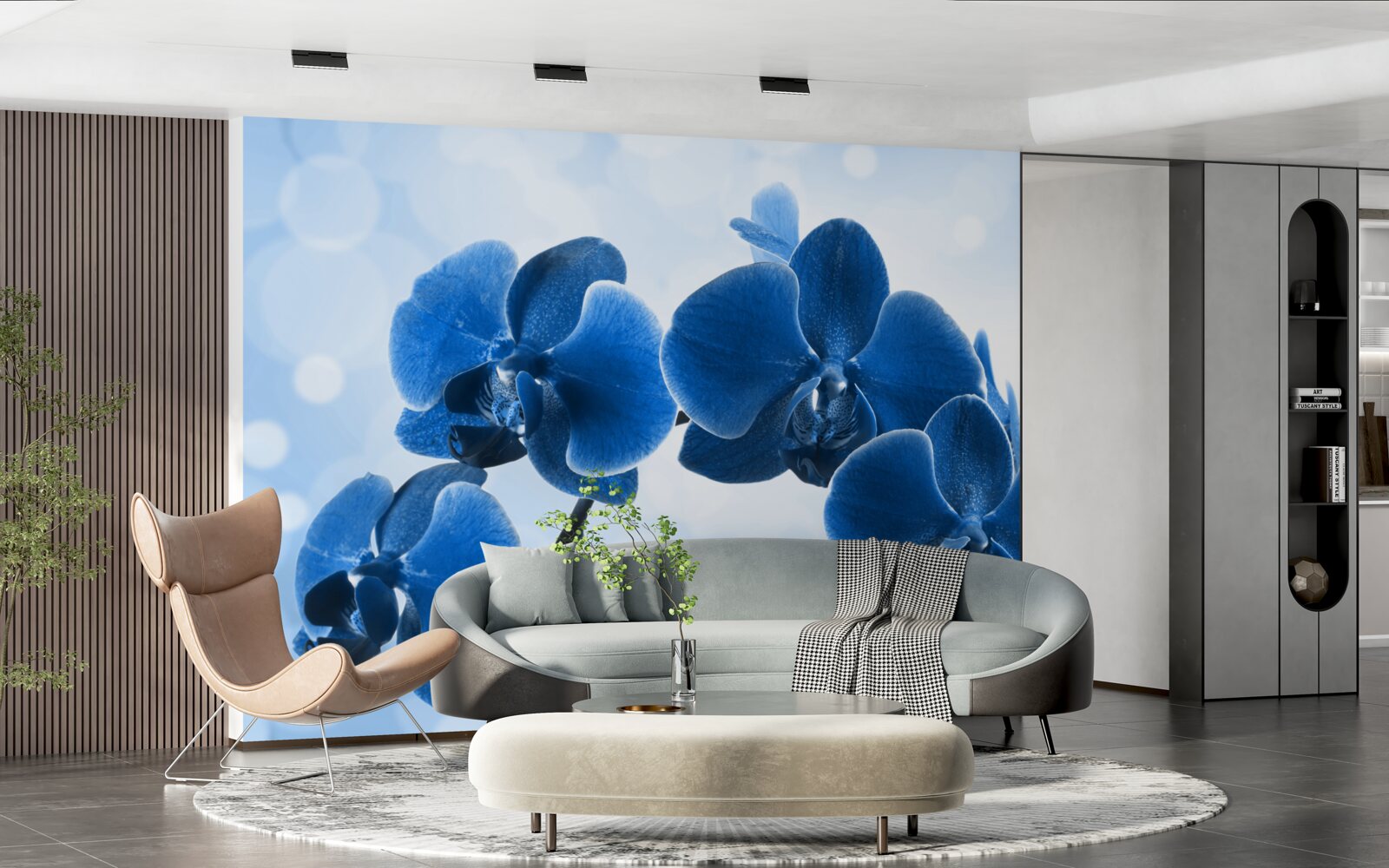 Papier peint les orchidées sont bleu foncé
