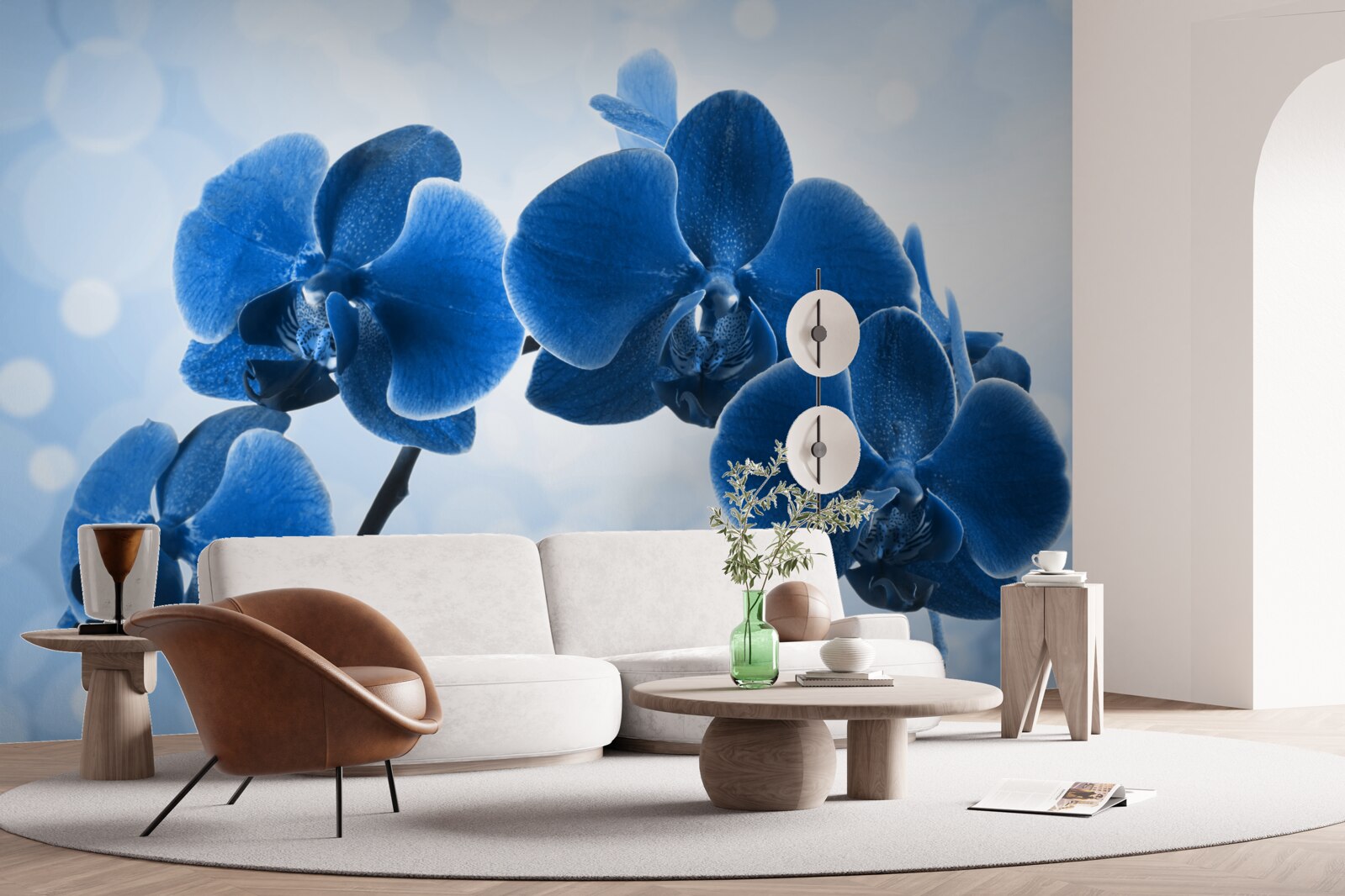 Papier peint les orchidées sont bleu foncé