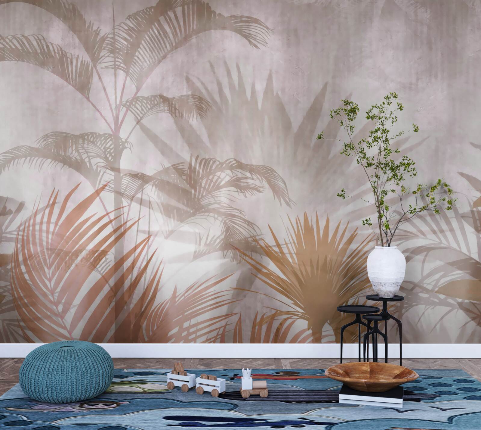 Papier peint les plantes tropicales avec délicatesse