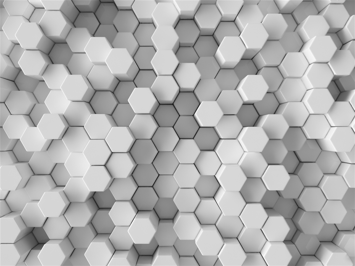 Papier peint hexagones gris et blancs pressés