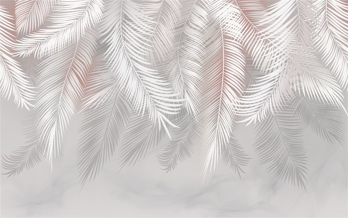 Papier peint feuilles blanches, croquantes et tendres