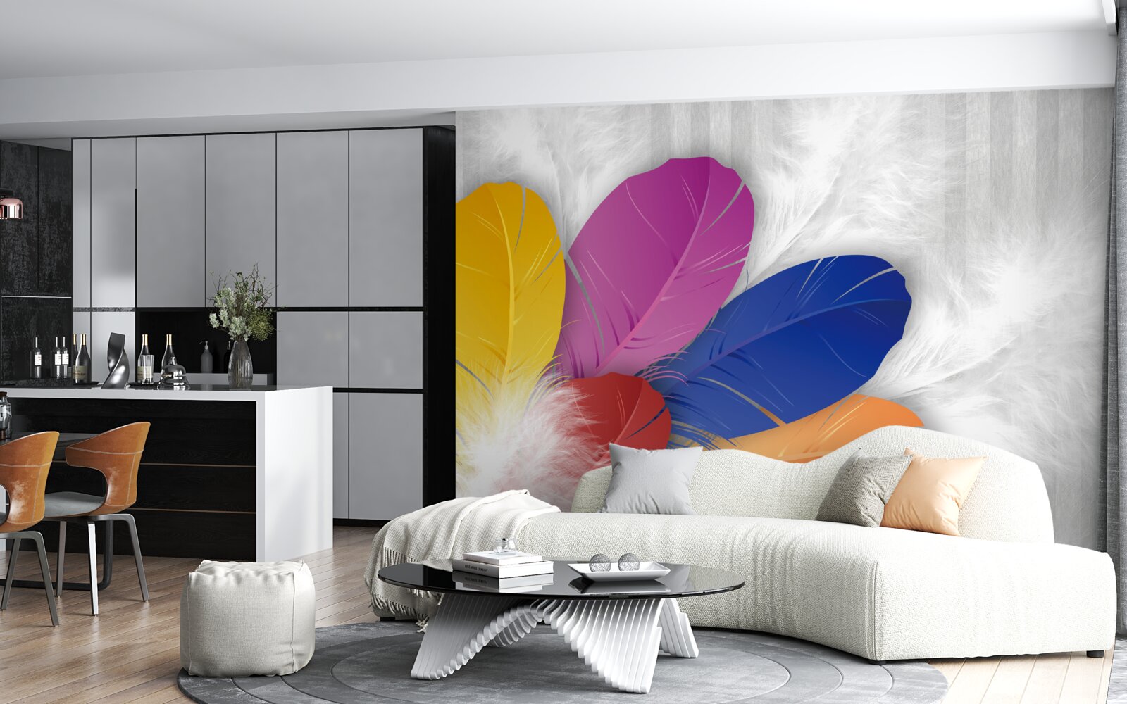 Papier peint plumes d'oiseaux passionnantes
