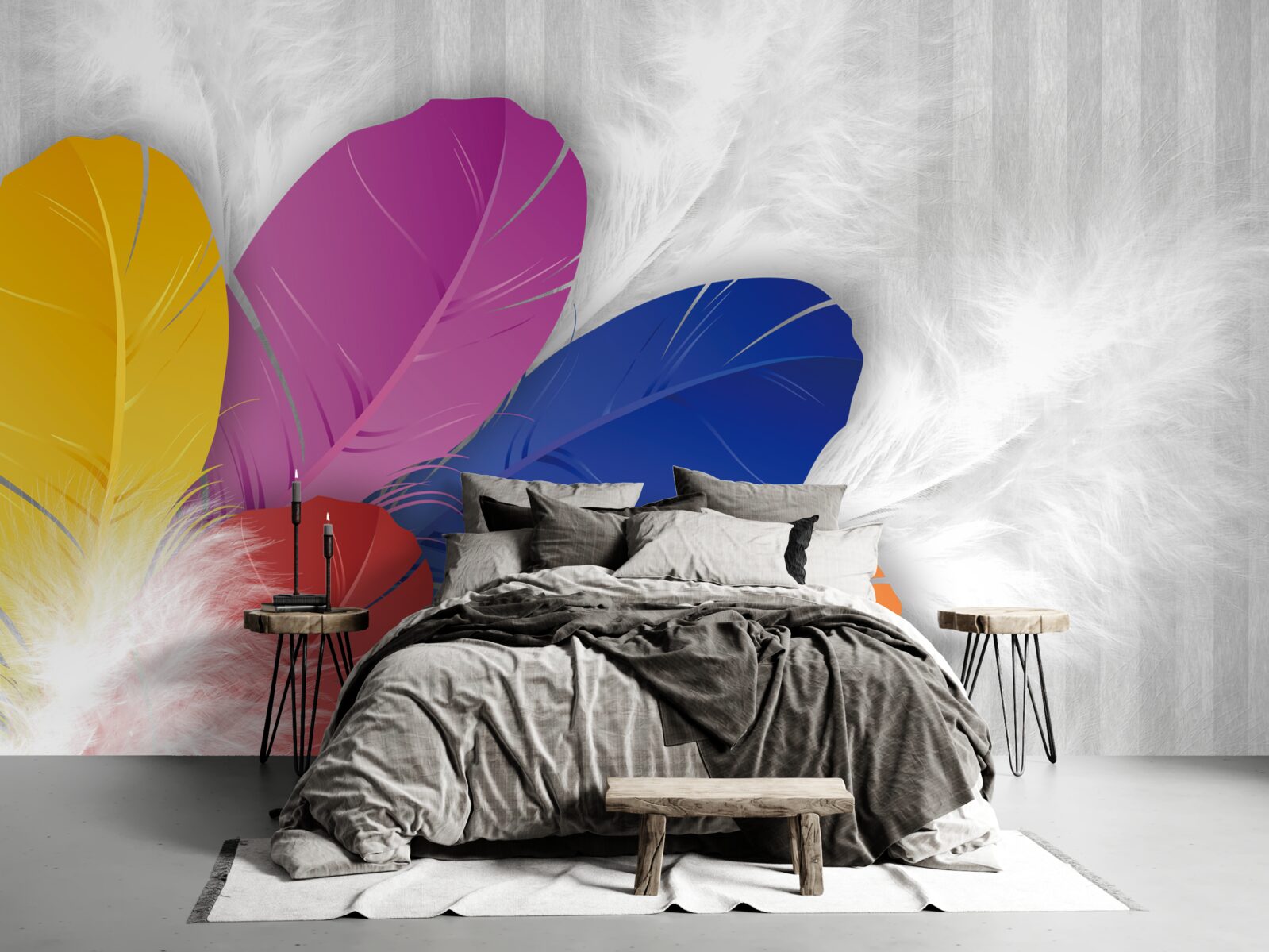 Papier peint plumes d'oiseaux passionnantes