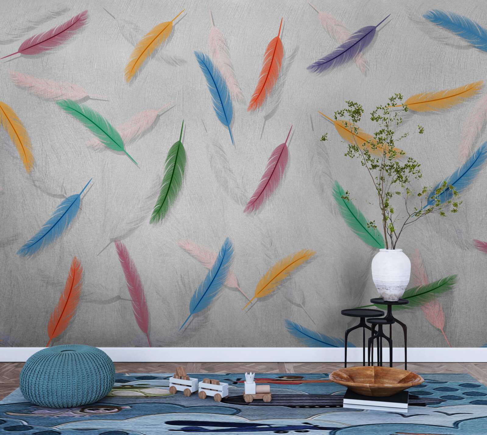Papier peint stylos de couleur de même forme