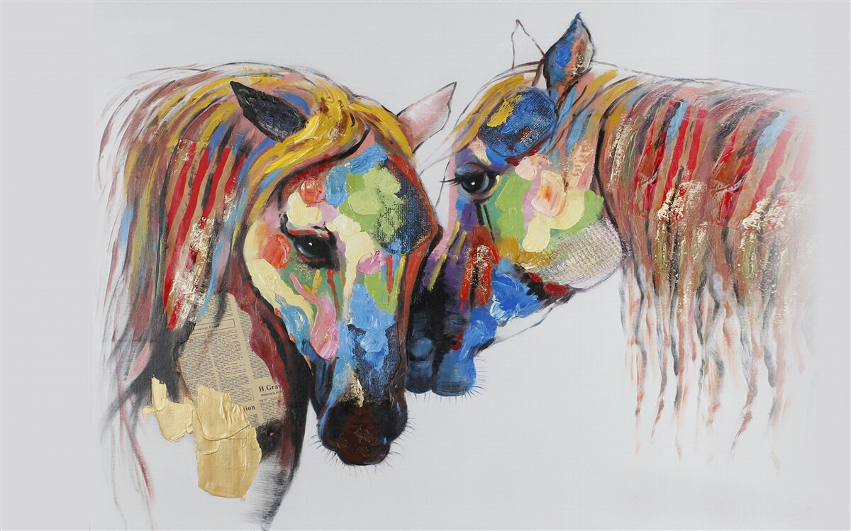 Papier peint représentation inhabituelle de la communication entre les chevaux