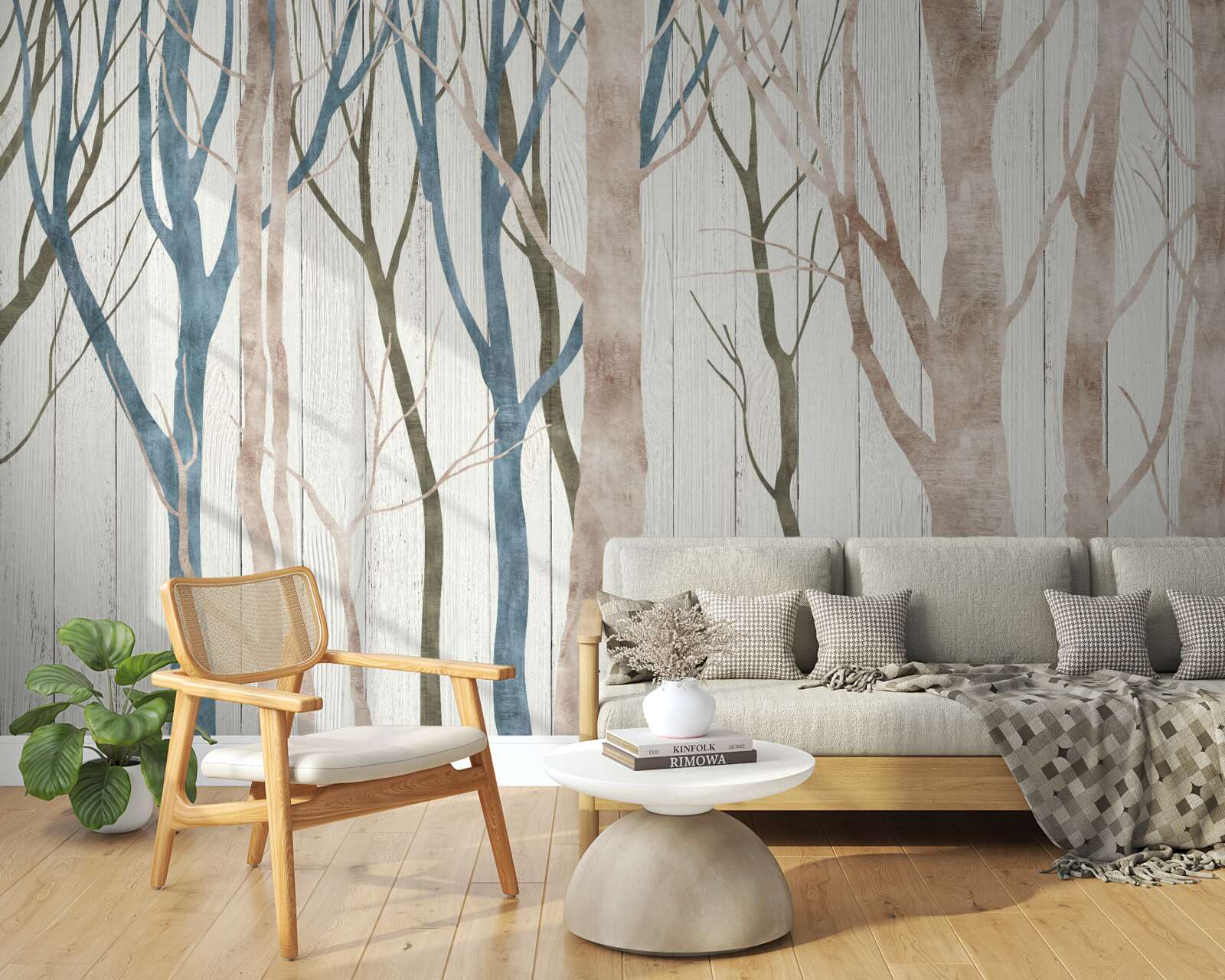 Papier peint image d'une forêt penchée