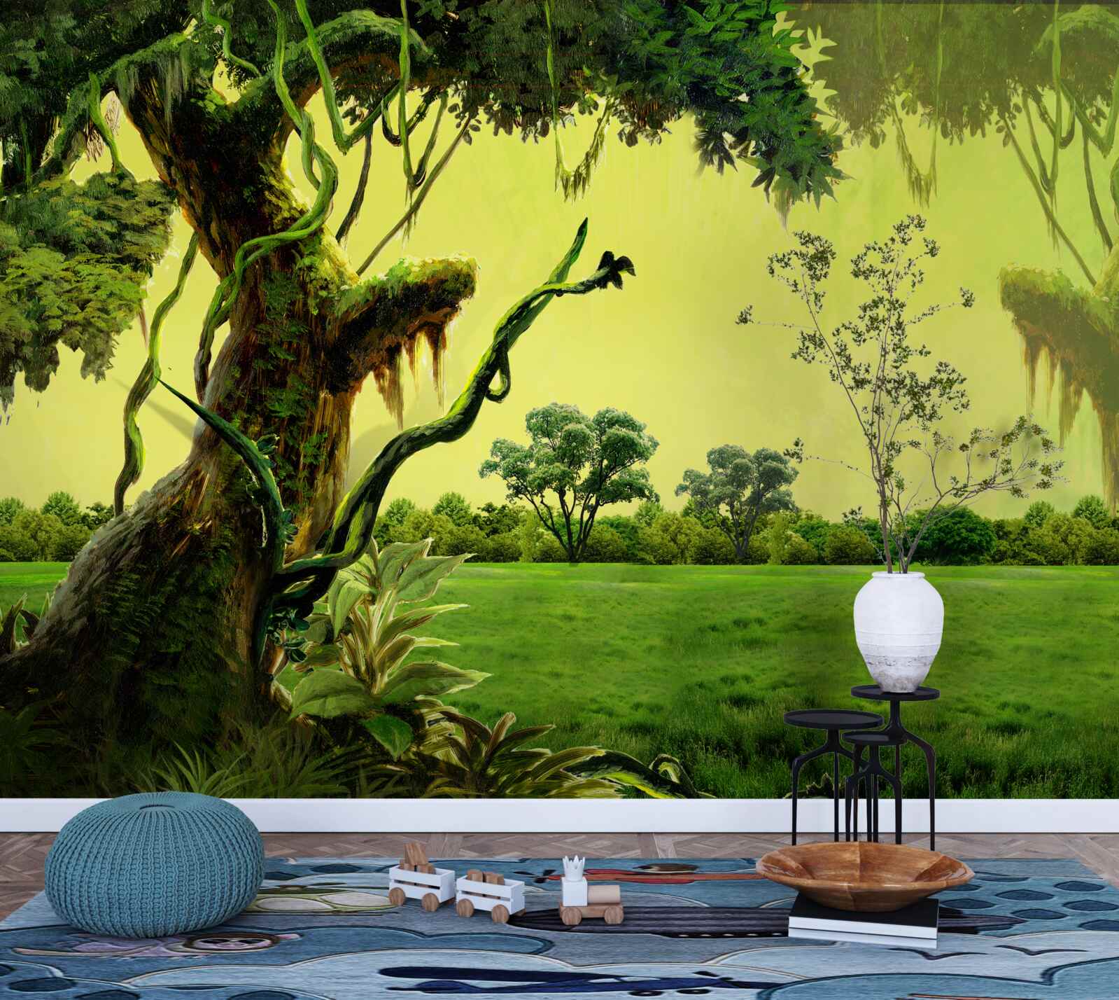 Papier peint une forêt mystérieuse et magique
