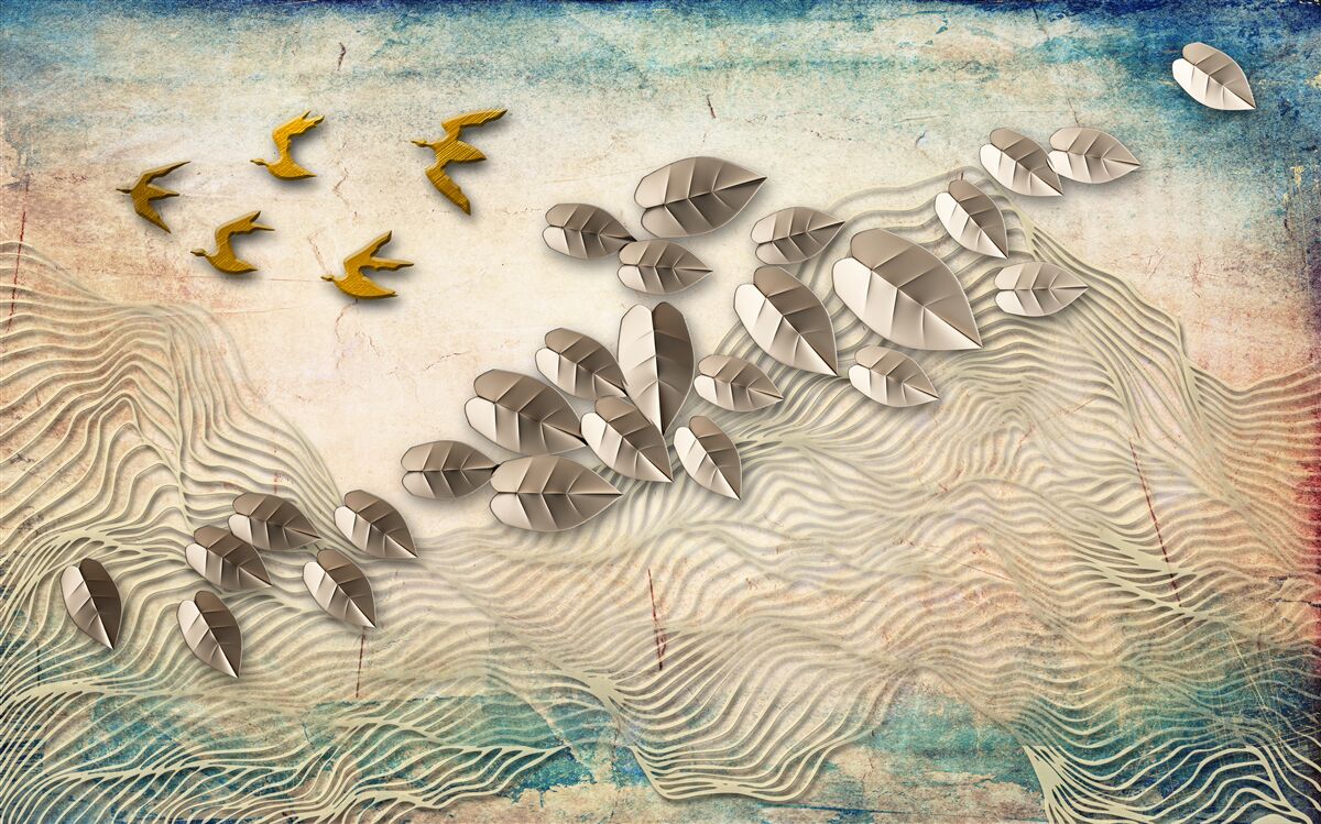 Papier peint les créatures à plumes et leur duvet dans les rafales de vent