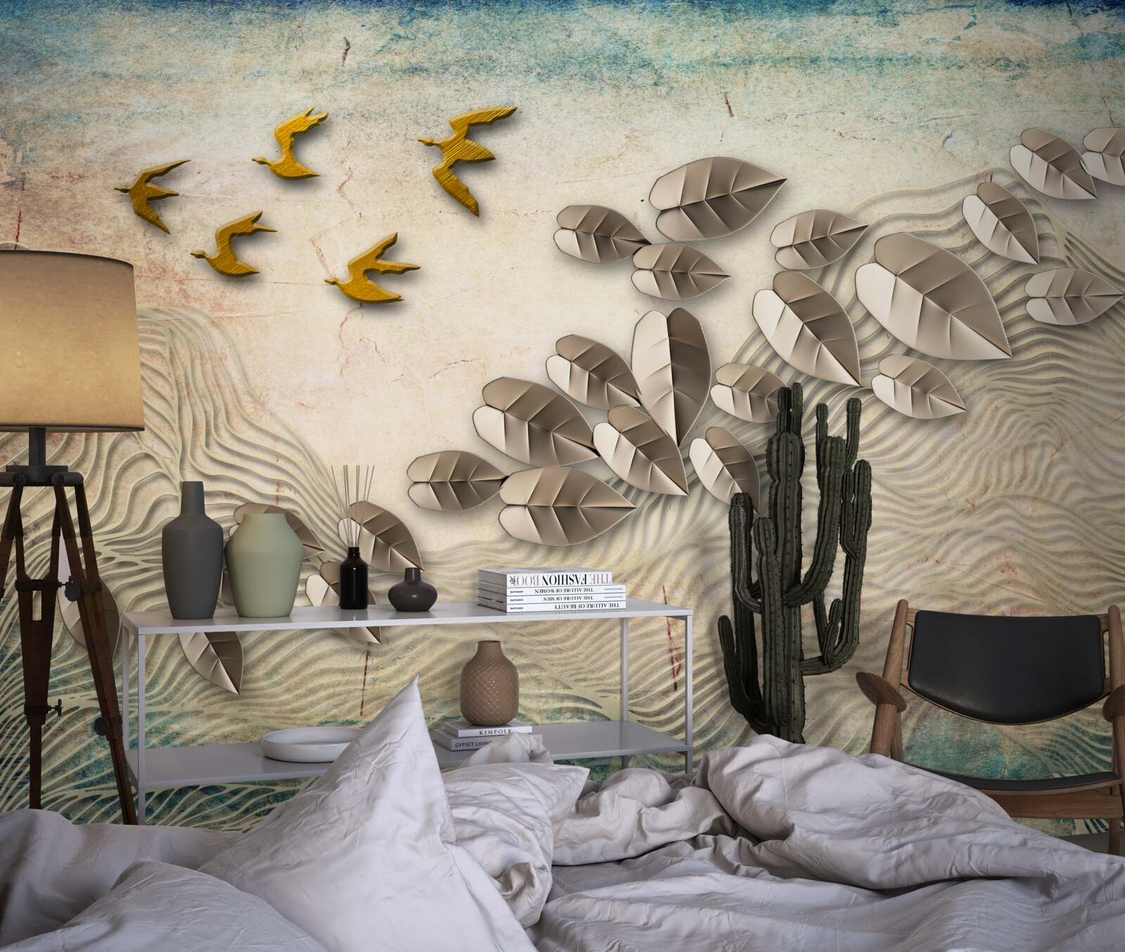Papier peint les créatures à plumes et leur duvet dans les rafales de vent