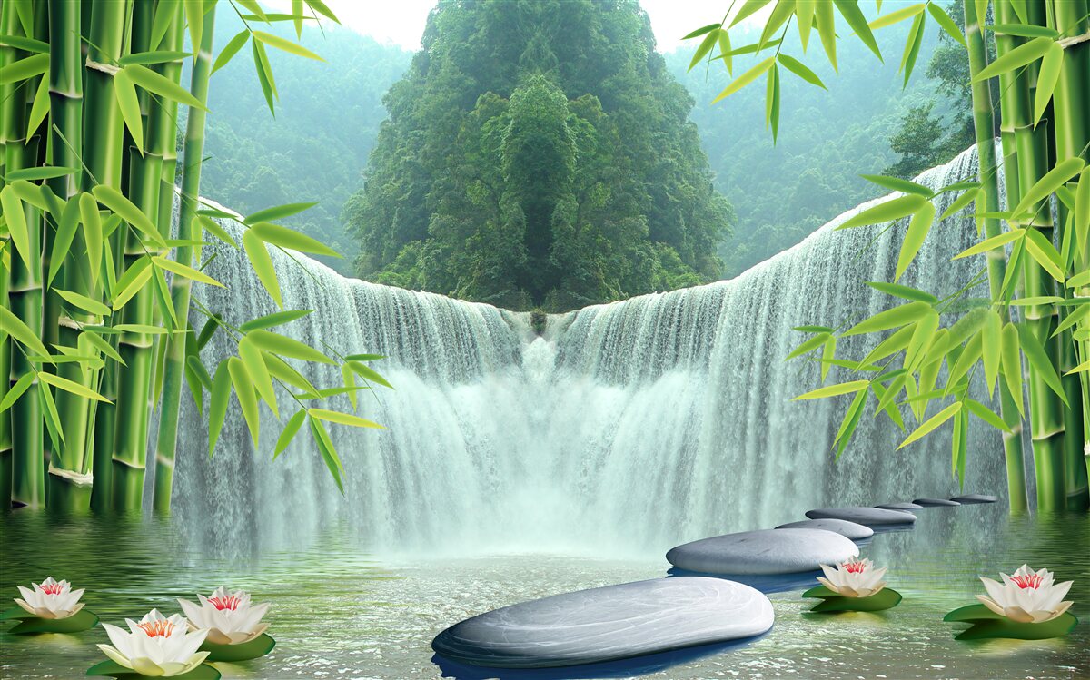 Papier peint une charmante cascade au cœur de la jungle