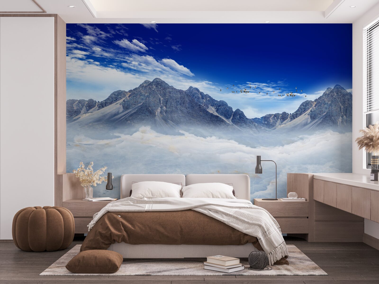 Papier peint voile de brume de montagne enchanteresse