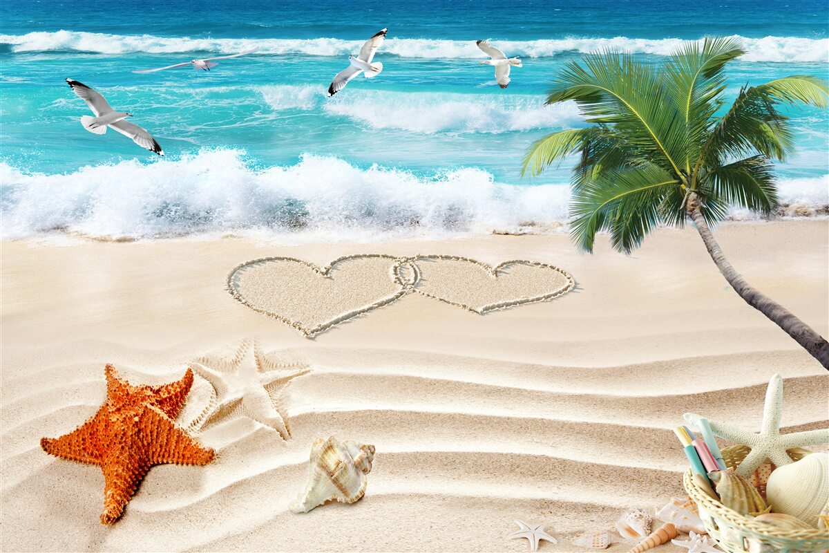 Papier peint plage de sable tropical