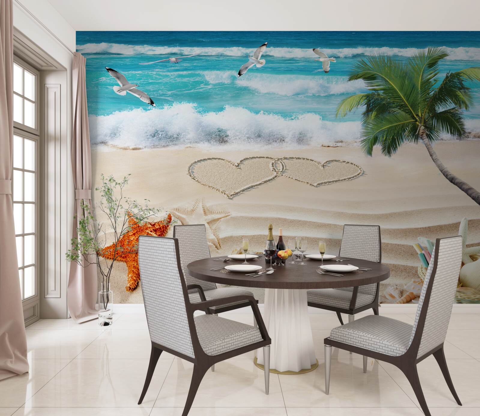 Papier peint plage de sable tropical