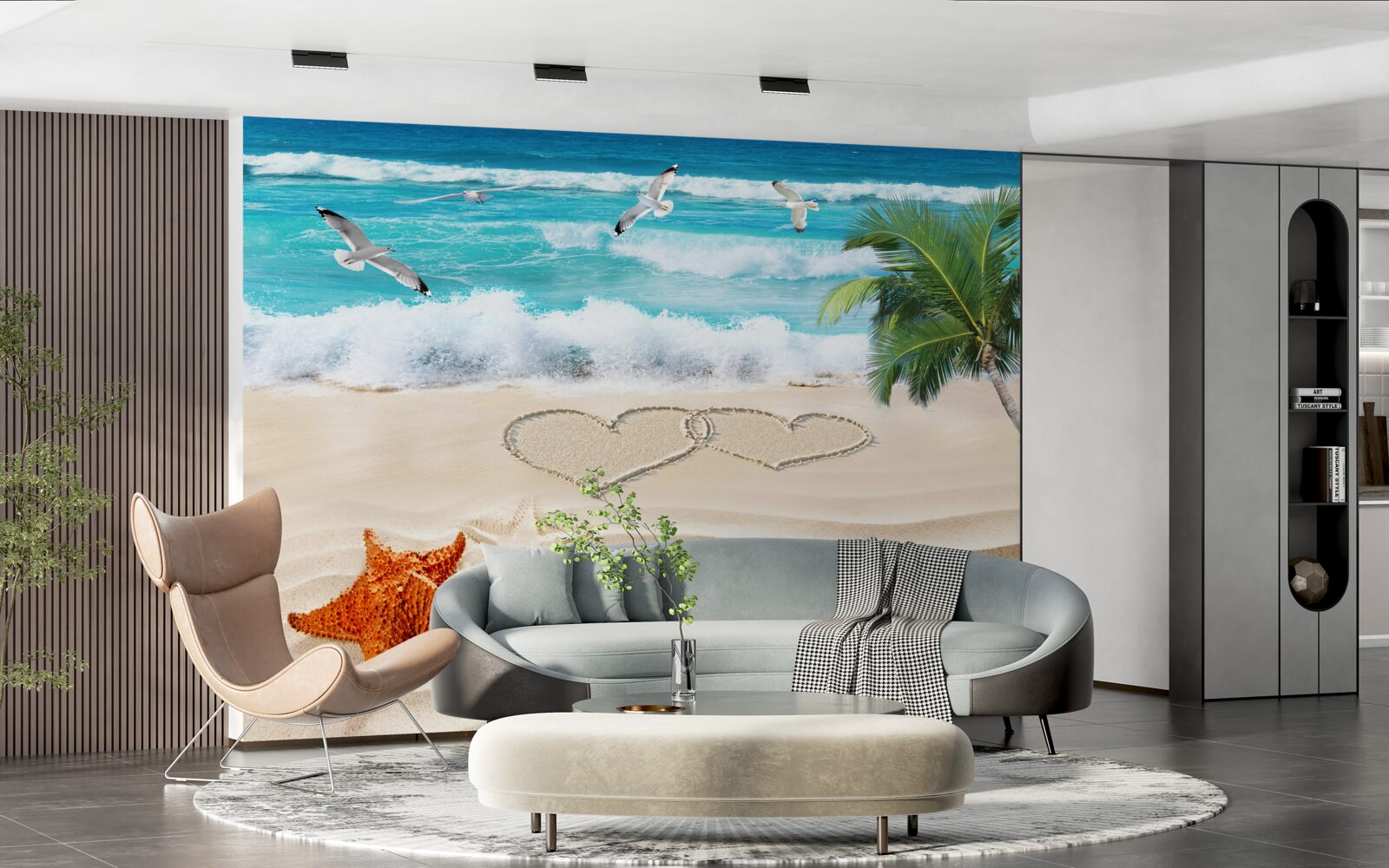 Papier peint plage de sable tropical