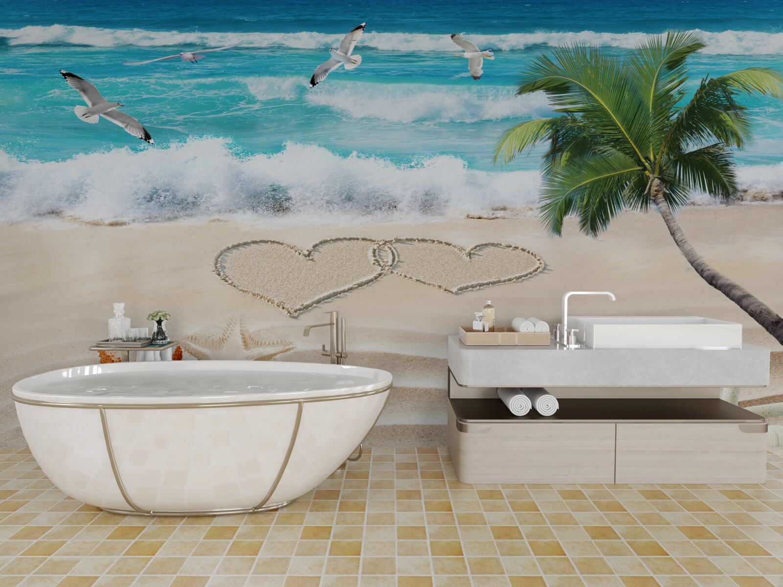 Papier peint plage de sable tropical