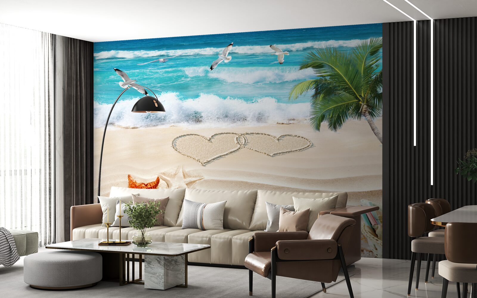 Papier peint plage de sable tropical