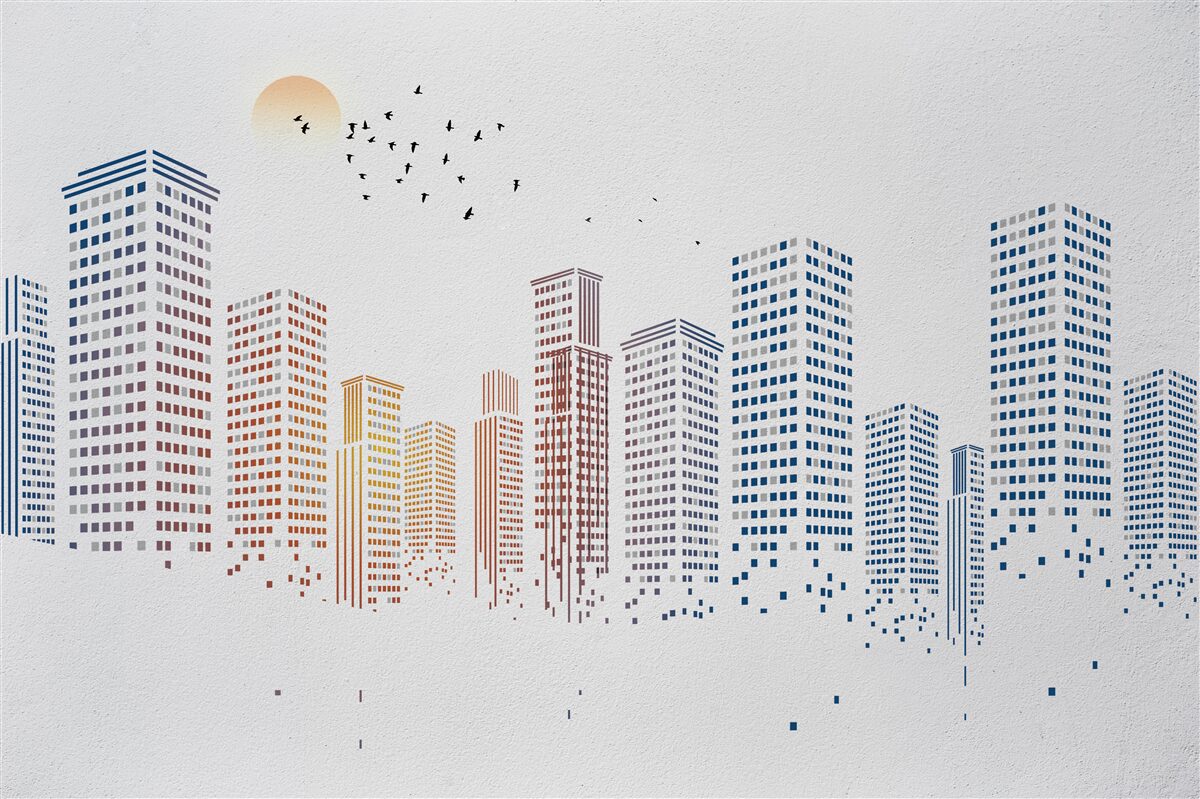 Papier peint panoramas urbains contemporains