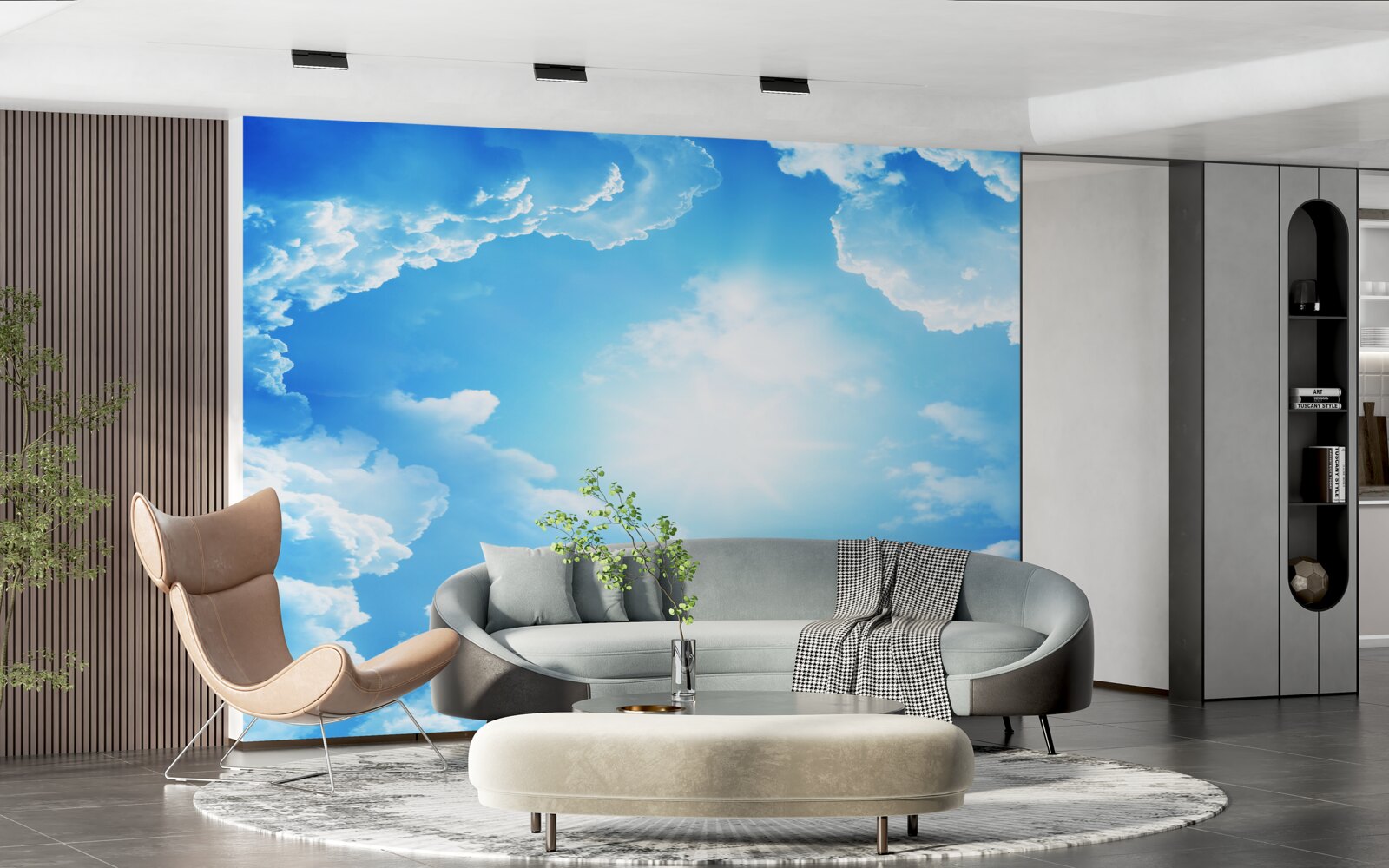 Papier peint un ciel magnifique illumine le soleil éclatant