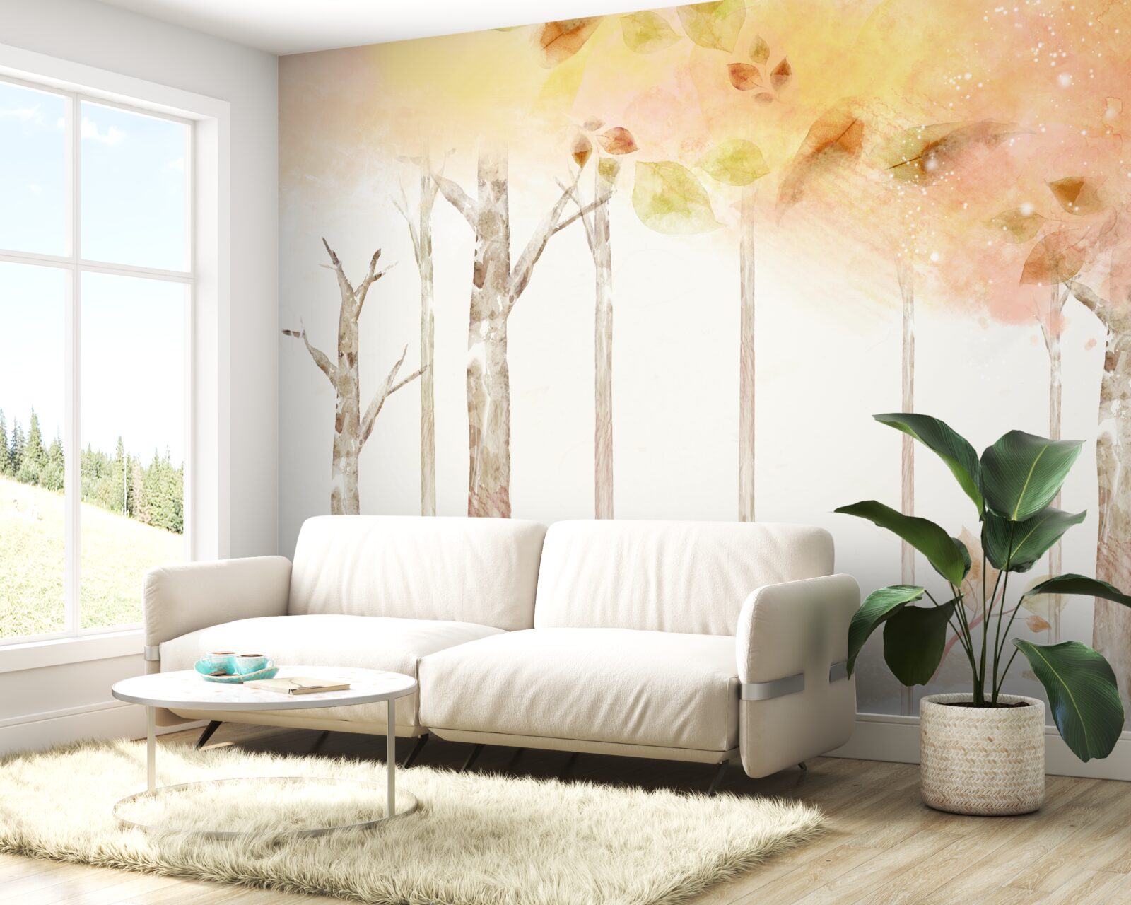 Papier peint les arbres perdent leurs feuilles en automne
