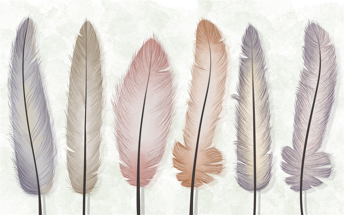Papier peint les magnifiques plumes pastel ont une longueur considérable