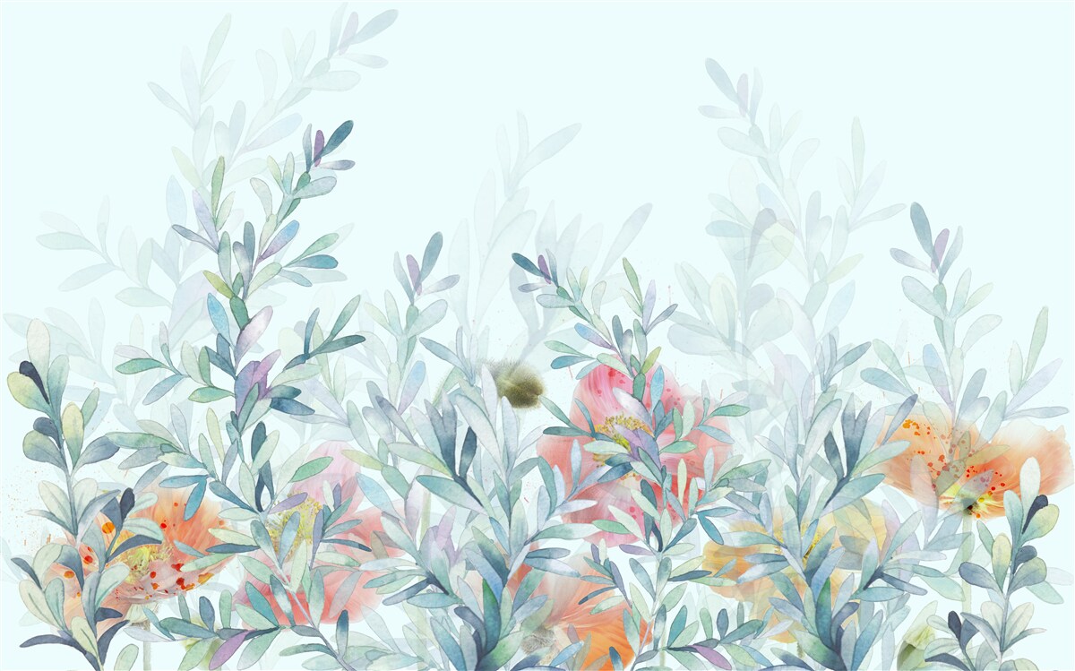 Papier peint jardin de fleurs sauvage