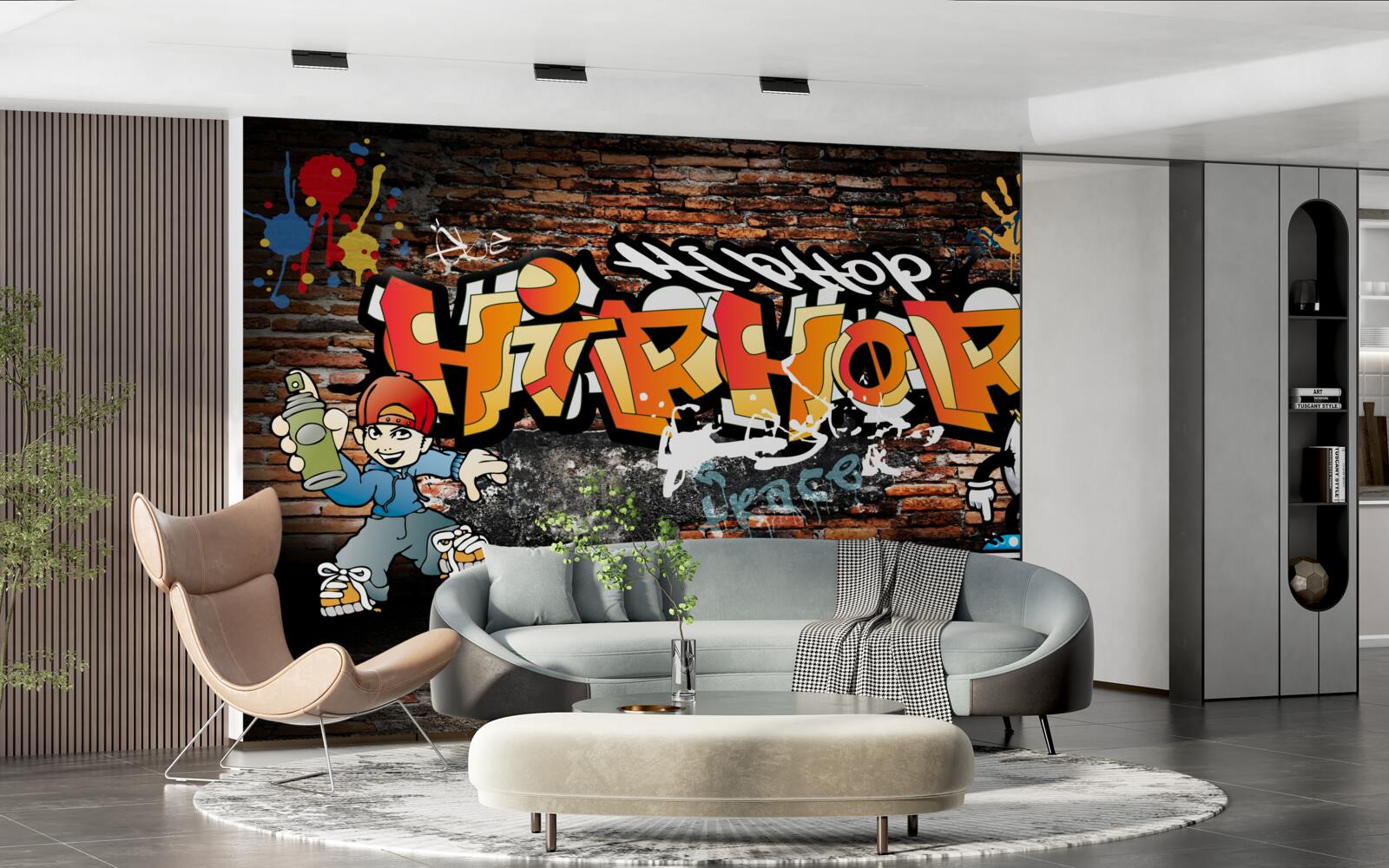 Papier peint hiphop graffiti
