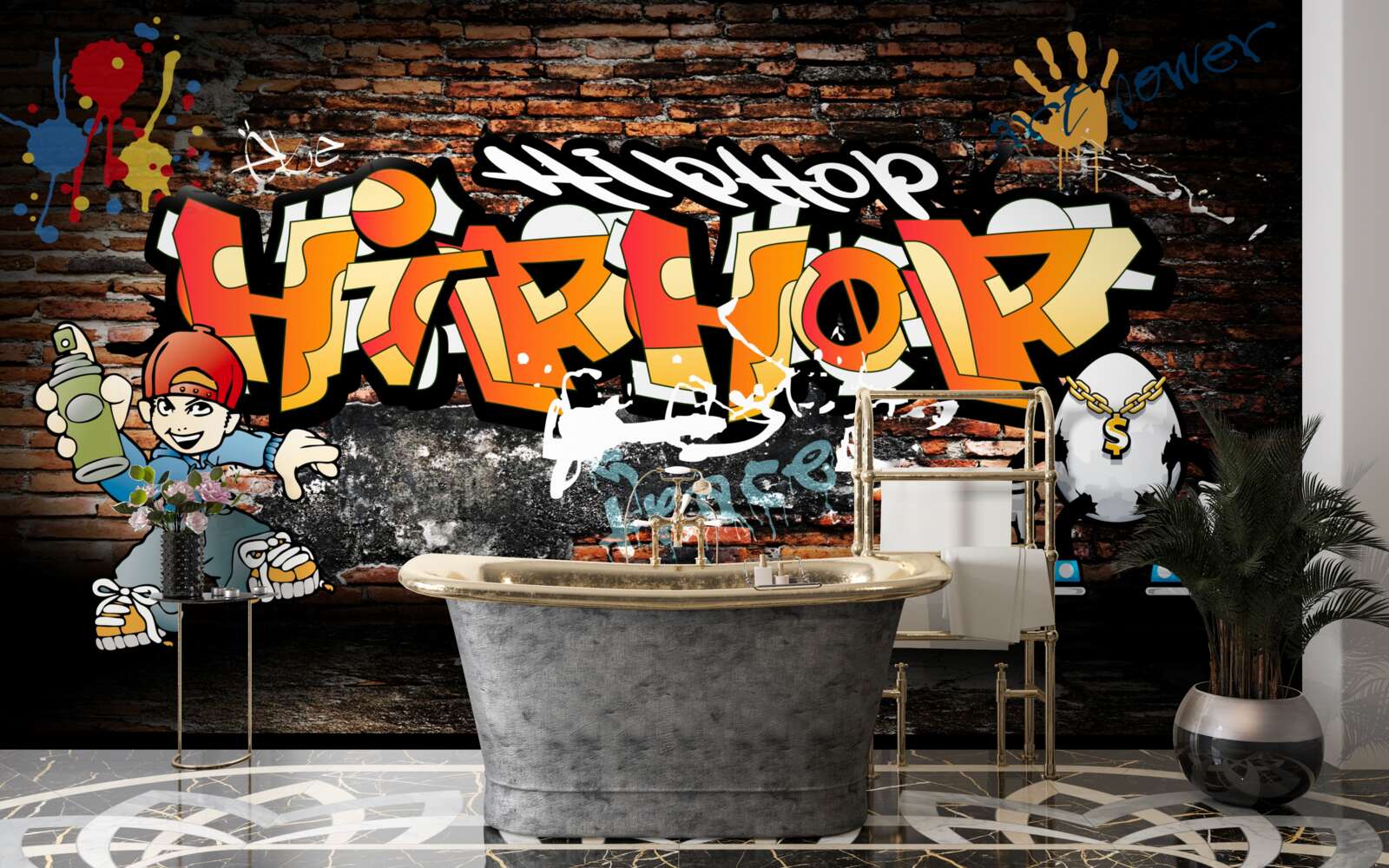 Papier peint hiphop graffiti