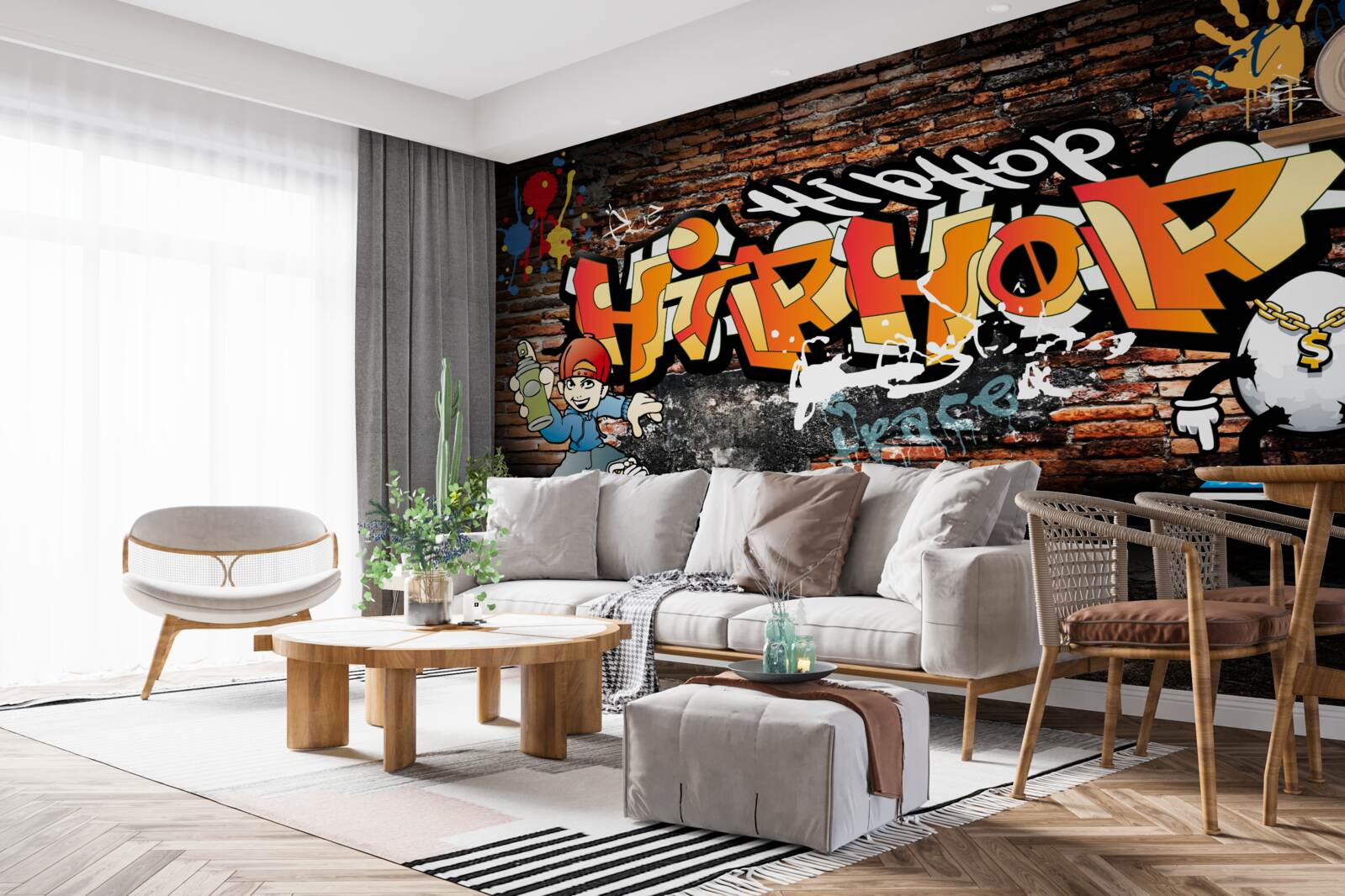 Papier peint hiphop graffiti
