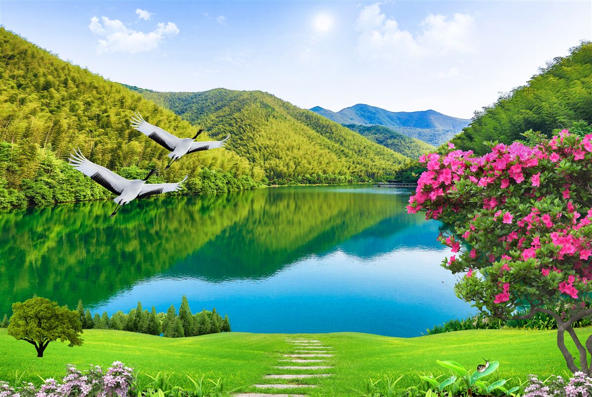 Papier peint la beauté enchanteresse des montagnes d'été