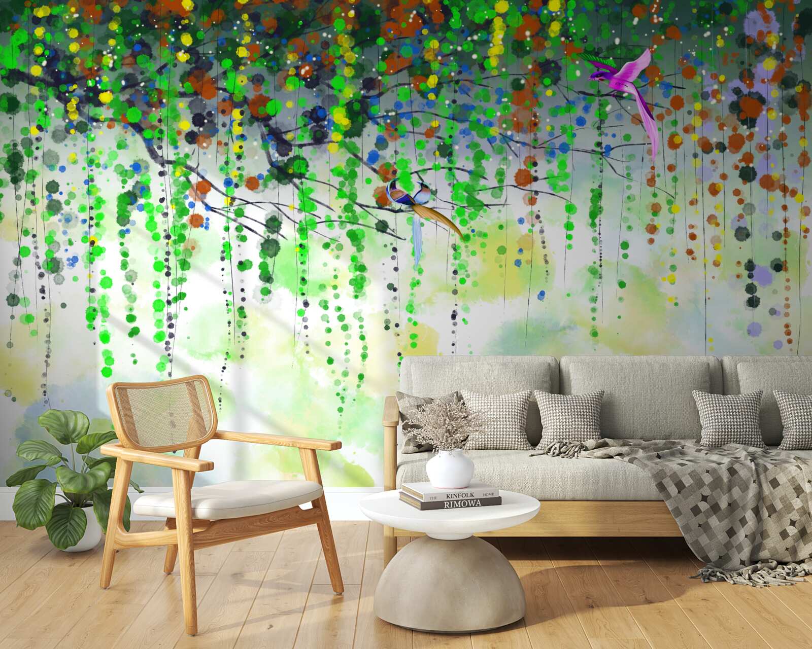 Papier peint abstraction lumineuse de fleurs
